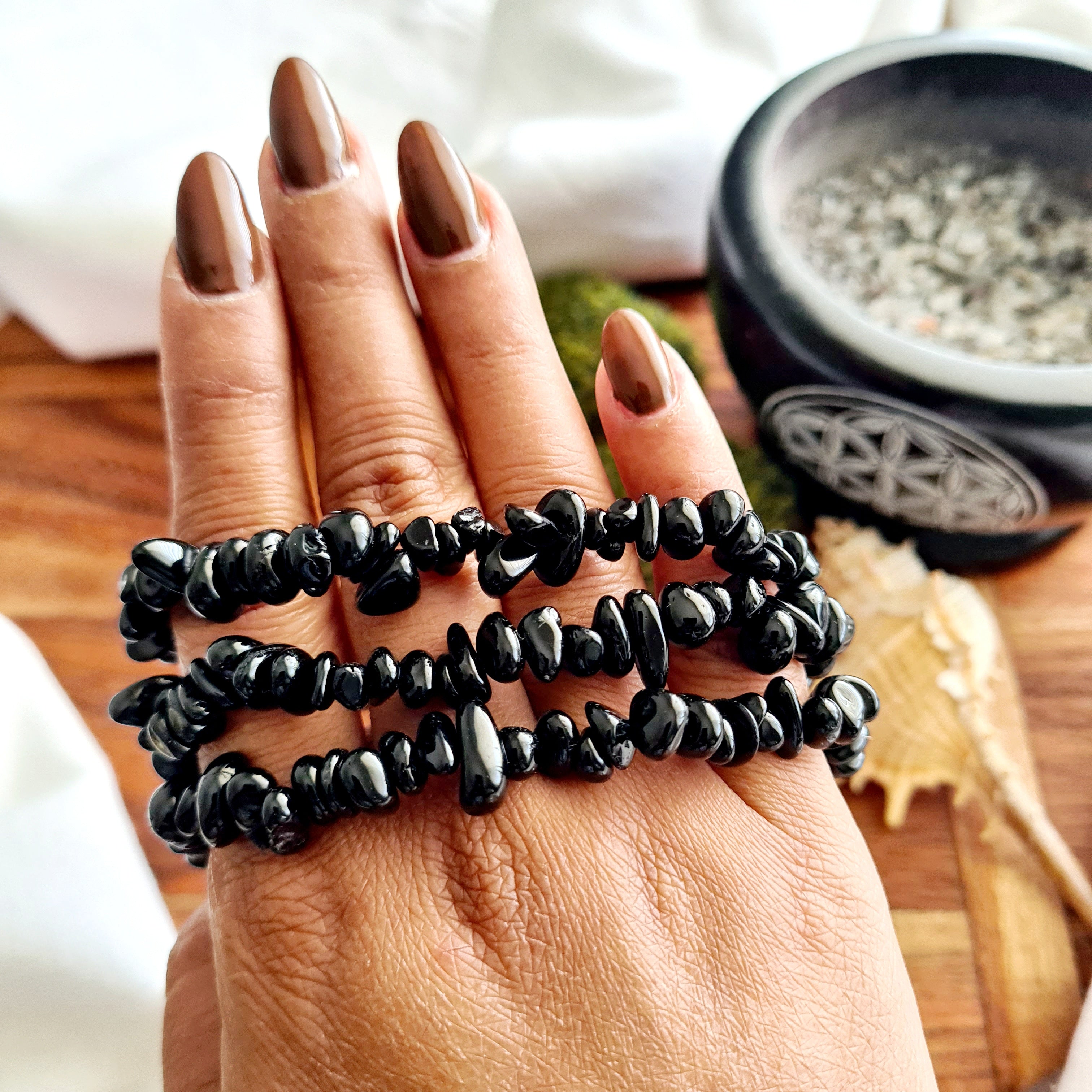 Tourmaline Crystal Chips Bracelet | 1 Piece