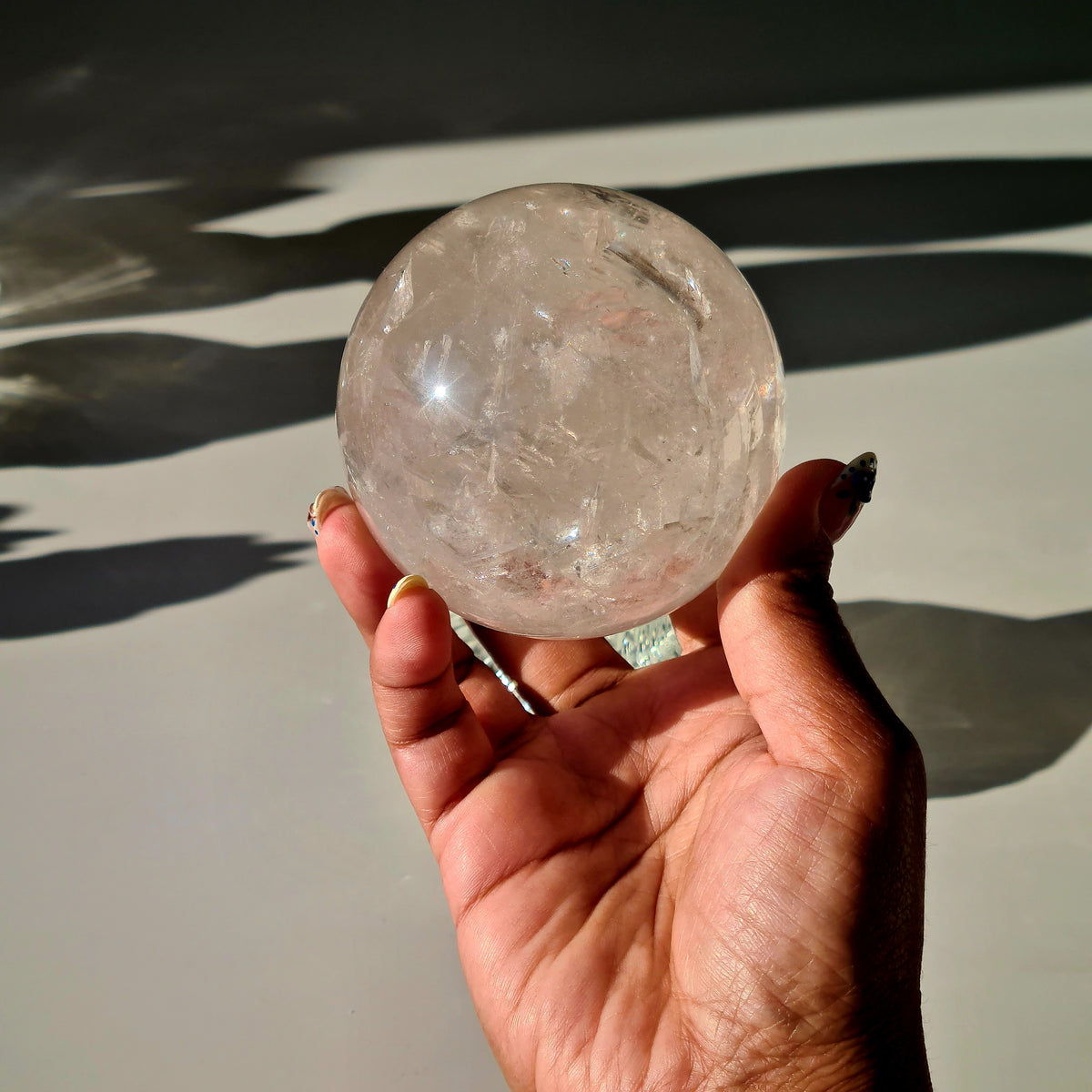 Clear Quartz Sphere With Stand | 7.3 cm
