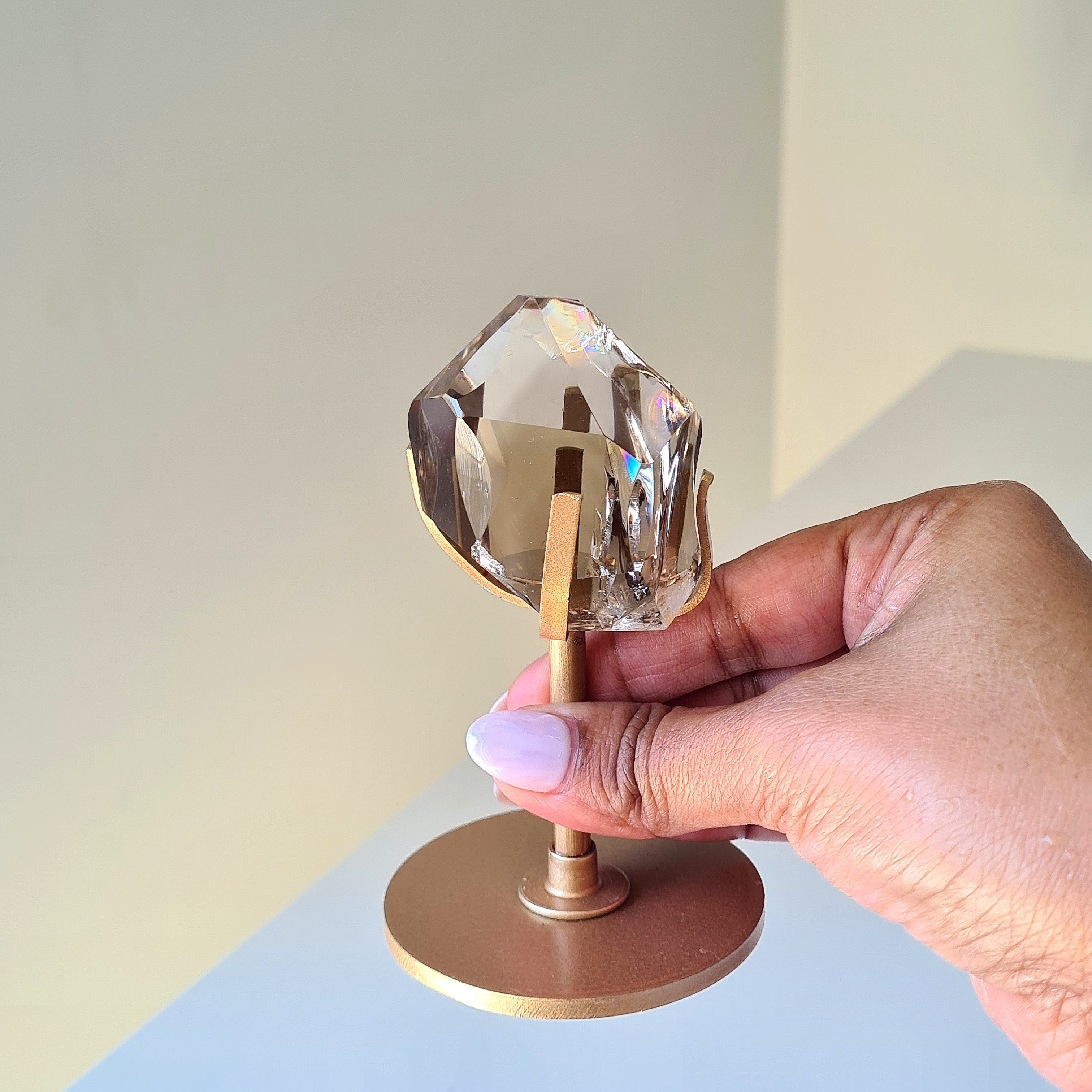 Gemmy Smokey Quartz on Custom Stand | Appx 4.5 cm gem