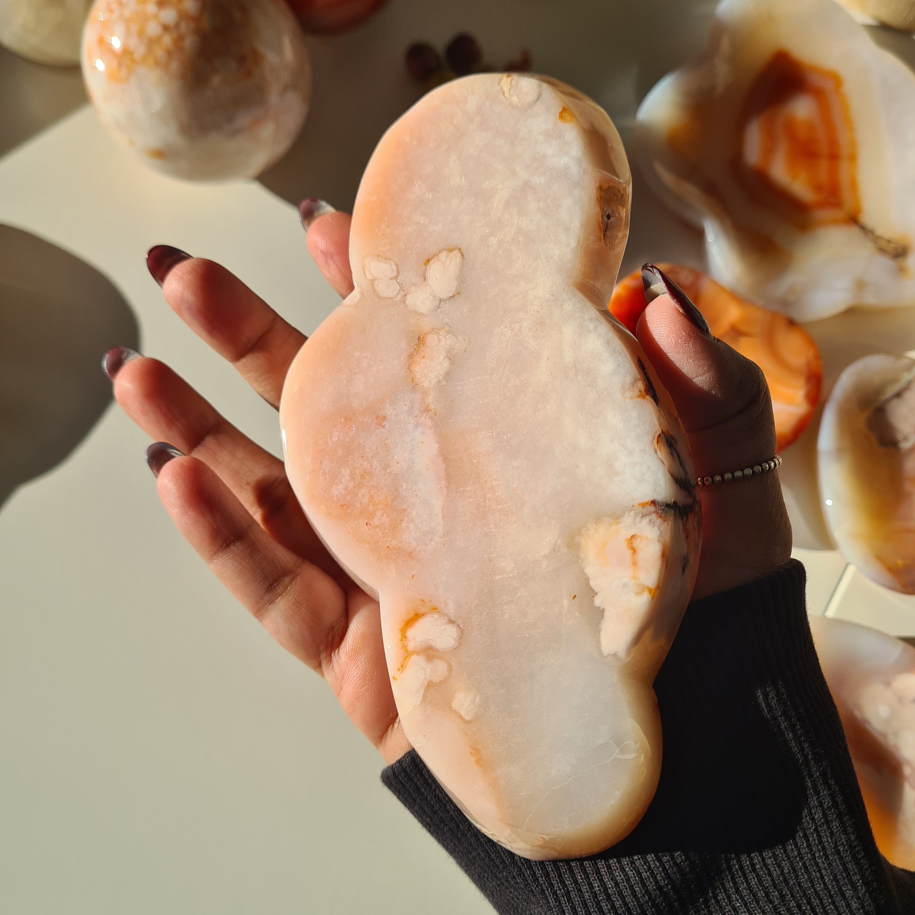 Carnelian Flower Agate Bowl | H | 15.5 cm