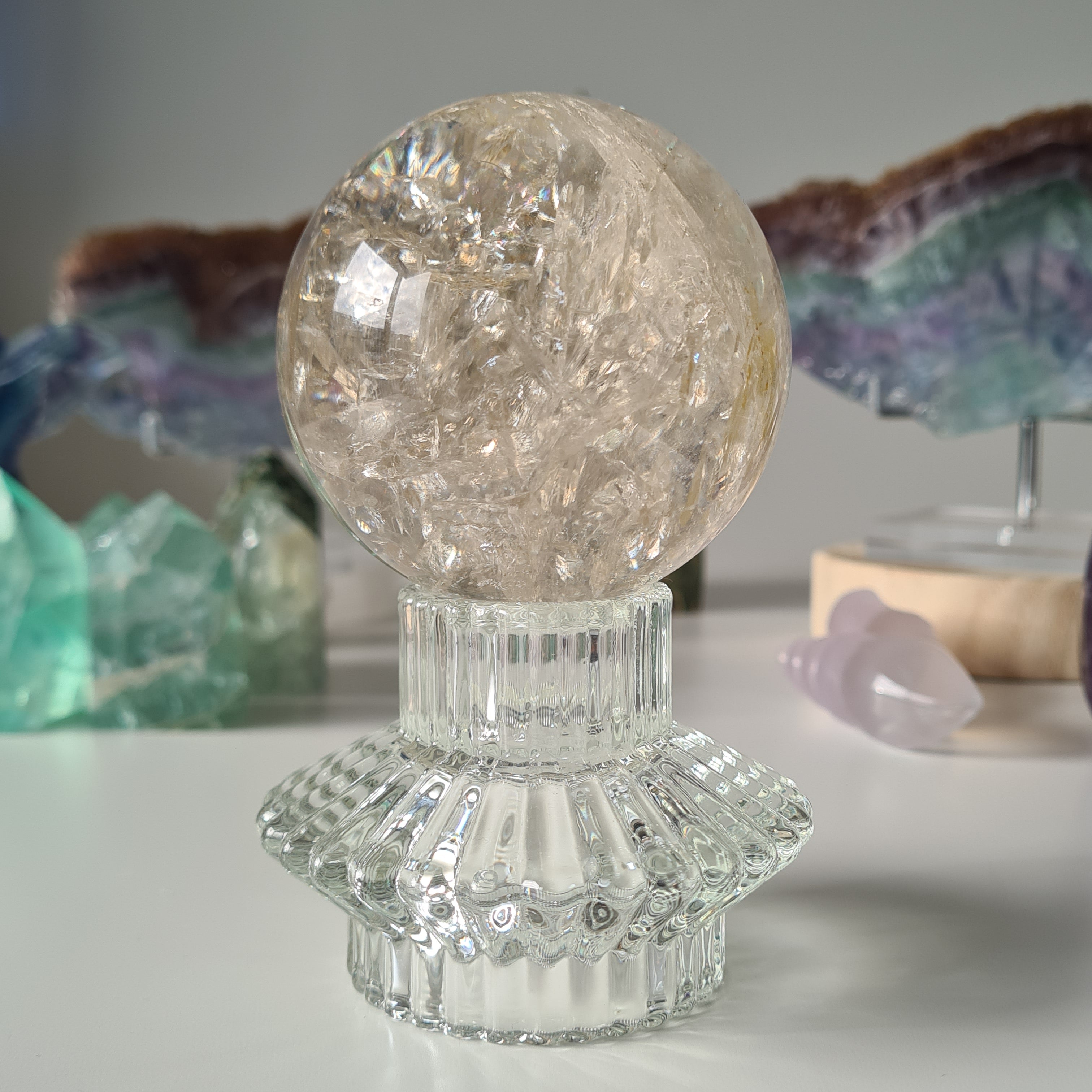 Smokey Citrine Sphere with stand | 490g | 1A