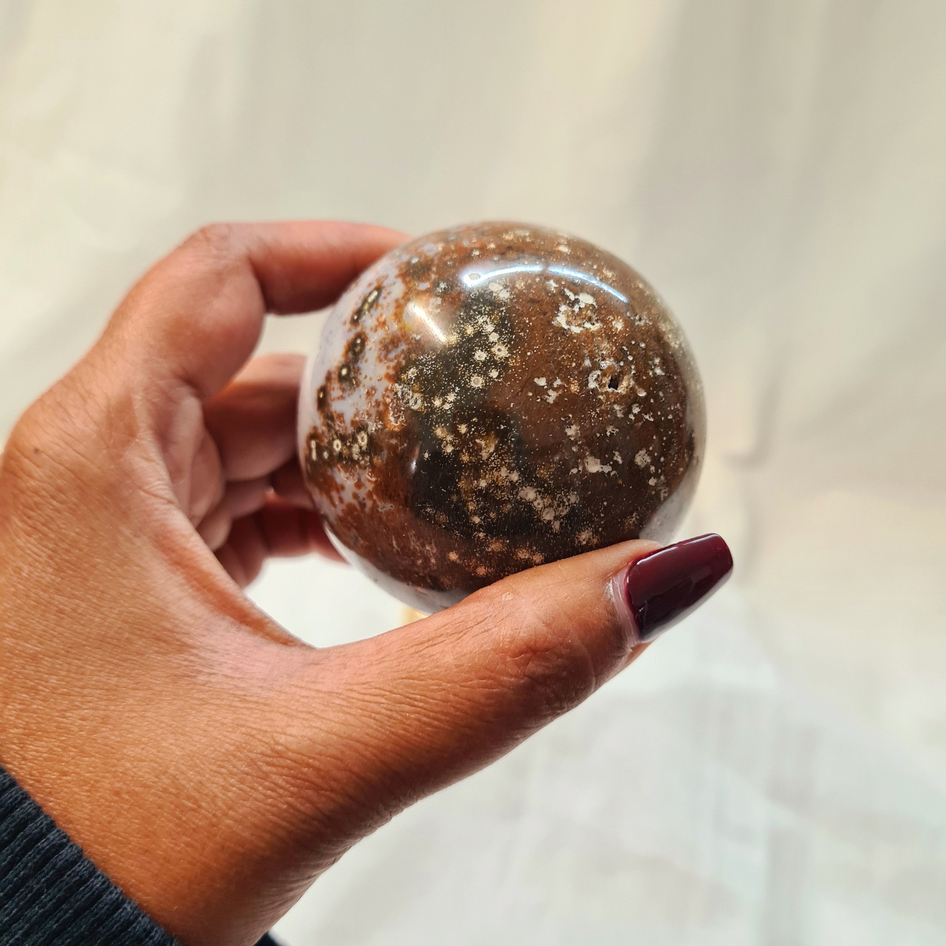 Ocean Jasper Sphere With Stand | C