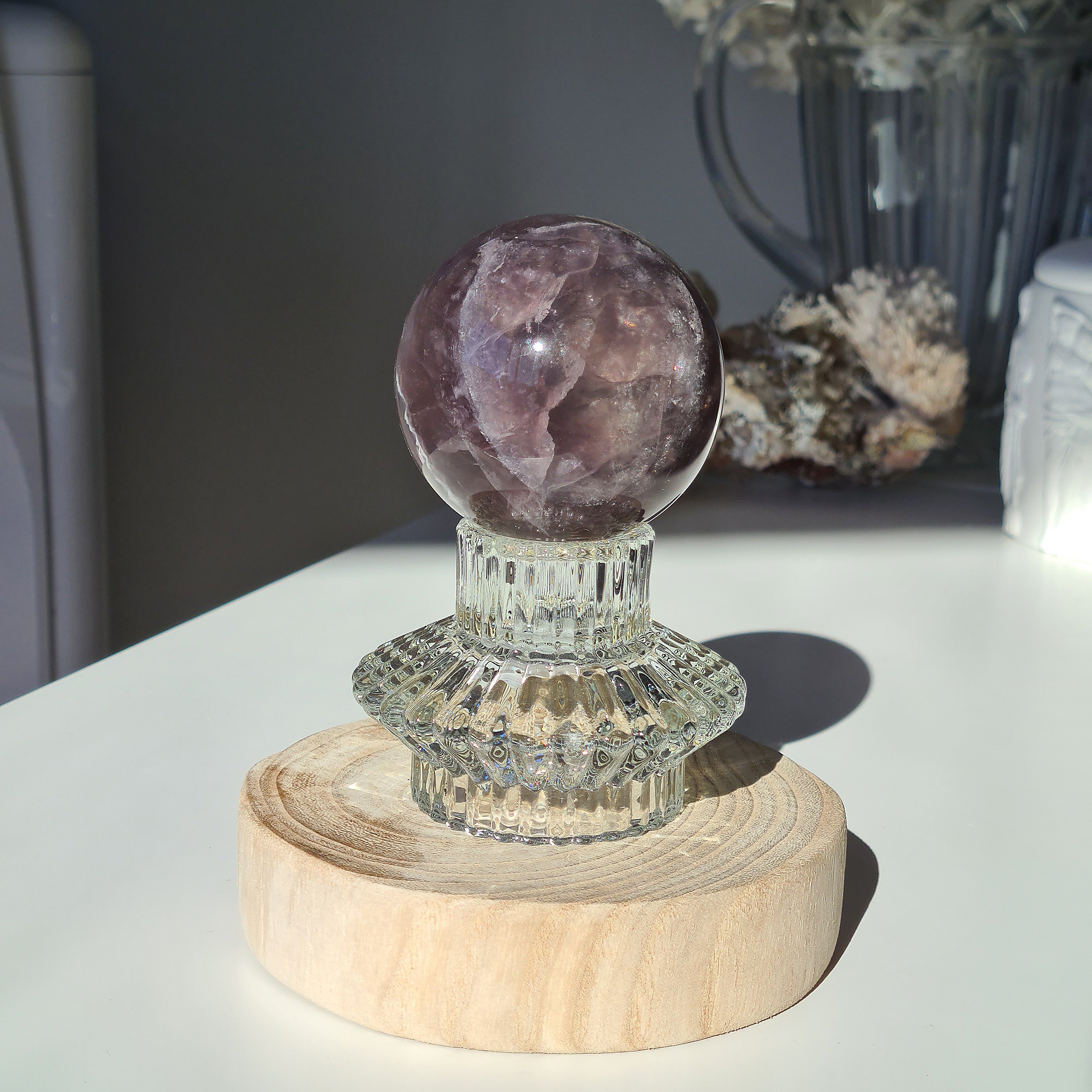 Mica Fluorite Crystal Sphere With Stand | 429 g