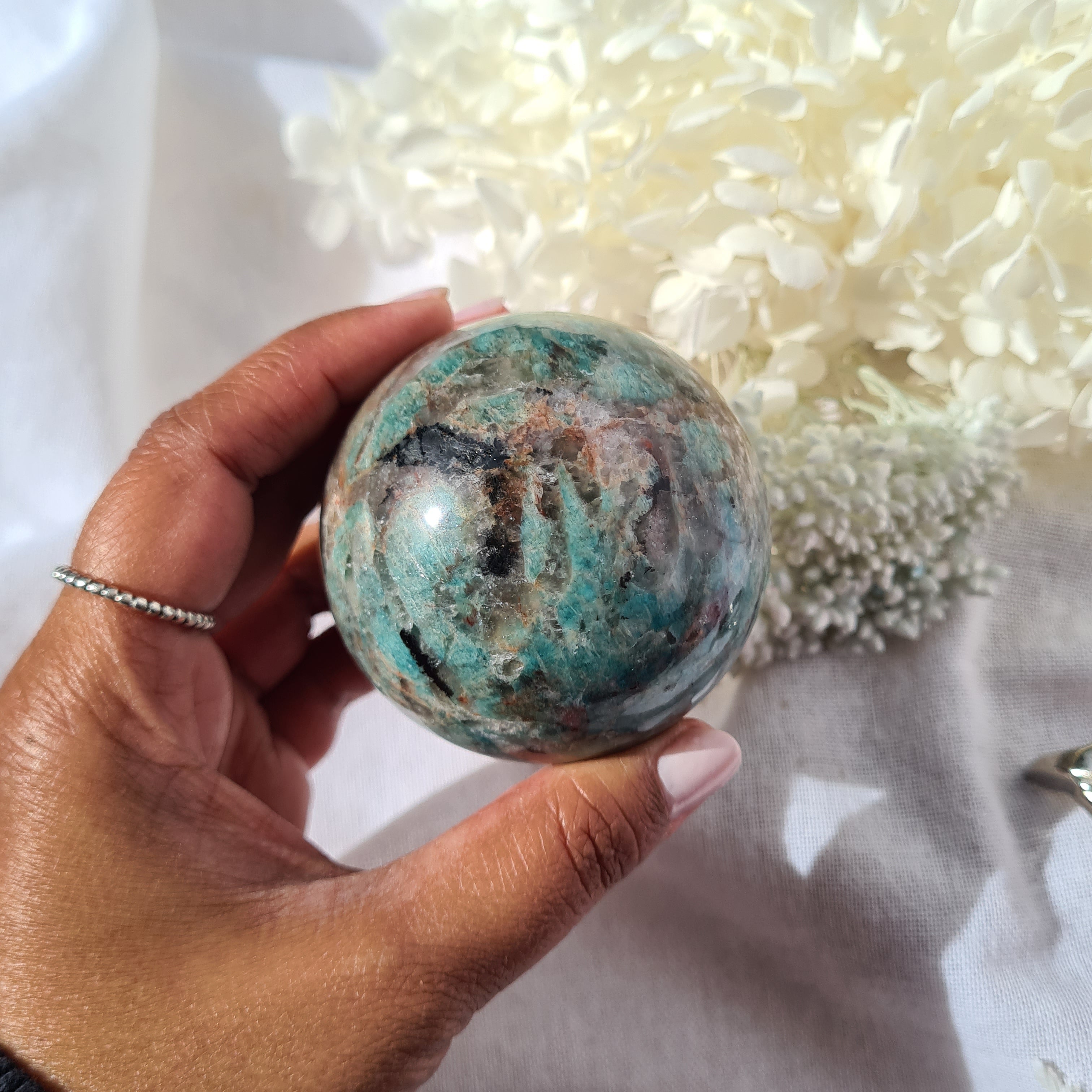 Amazonite Sphere with Stand