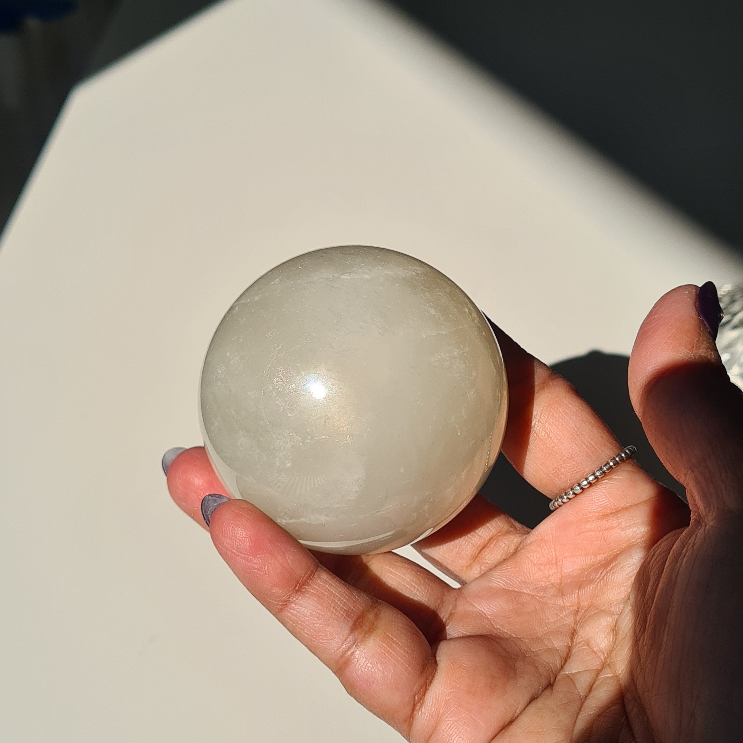 Moonstone π Sphere with stand | E | 240 g | 5.6 cm