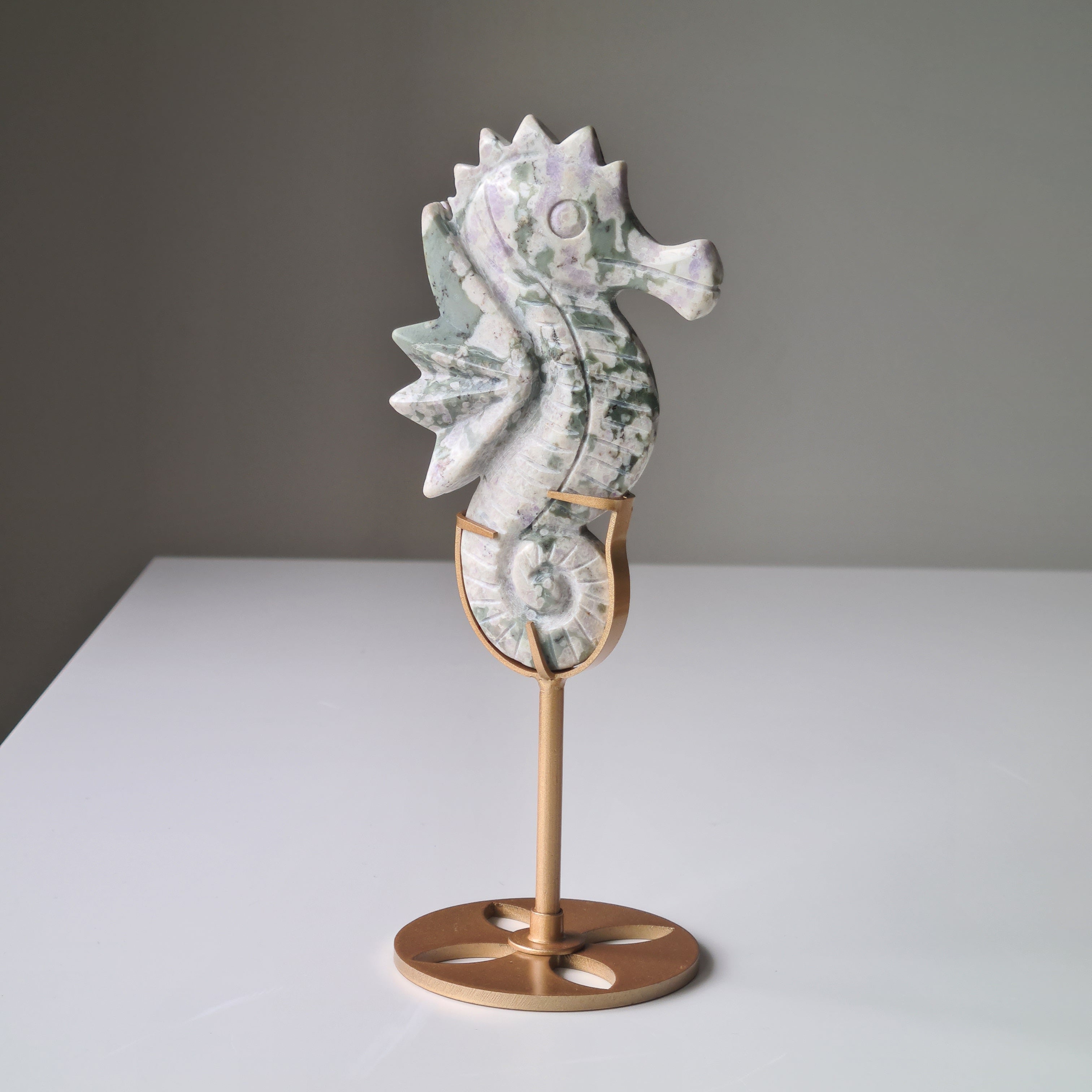 Sea Horse On Stand | Peace Jade Crystal | B