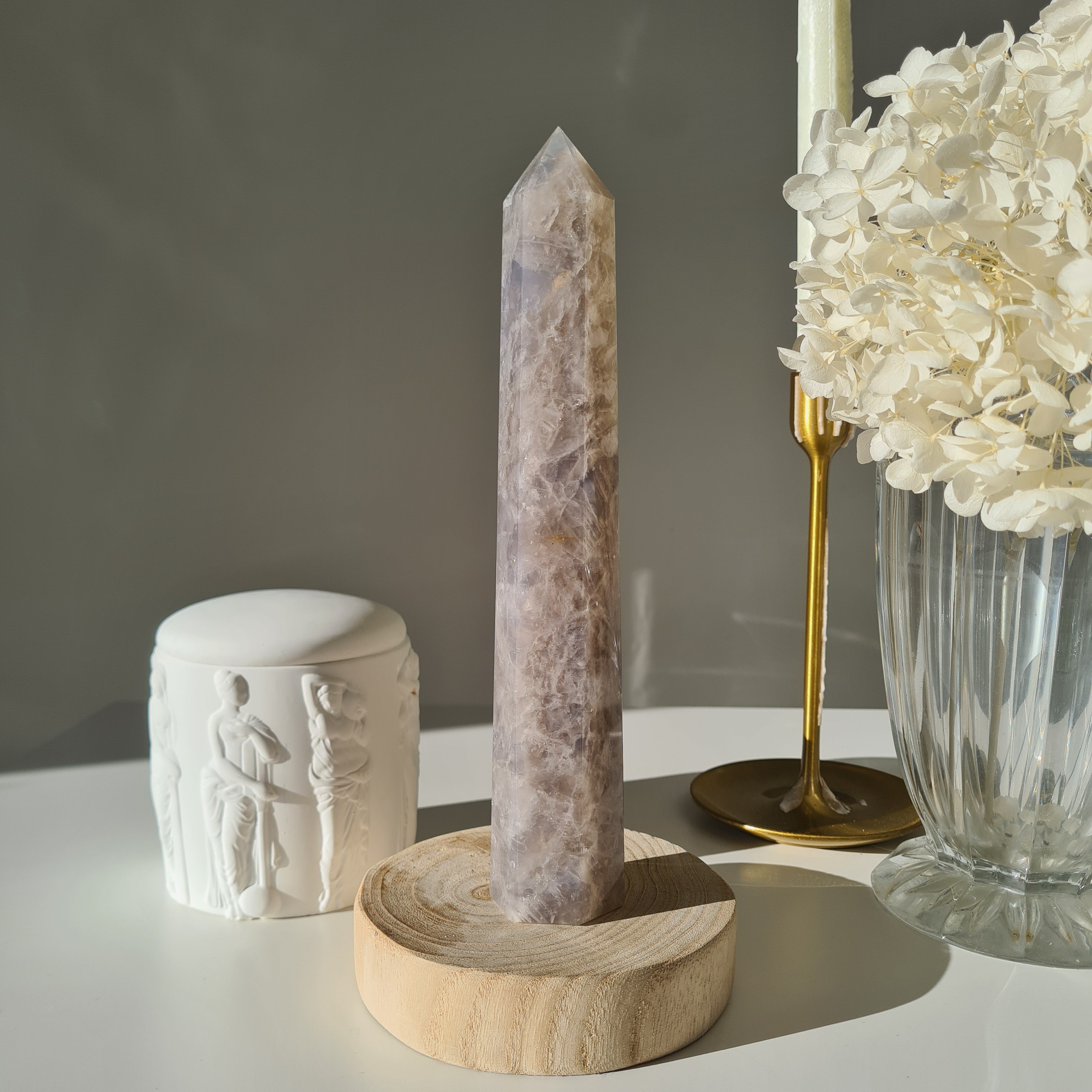Blue Rose Quartz Tower | A |528 g