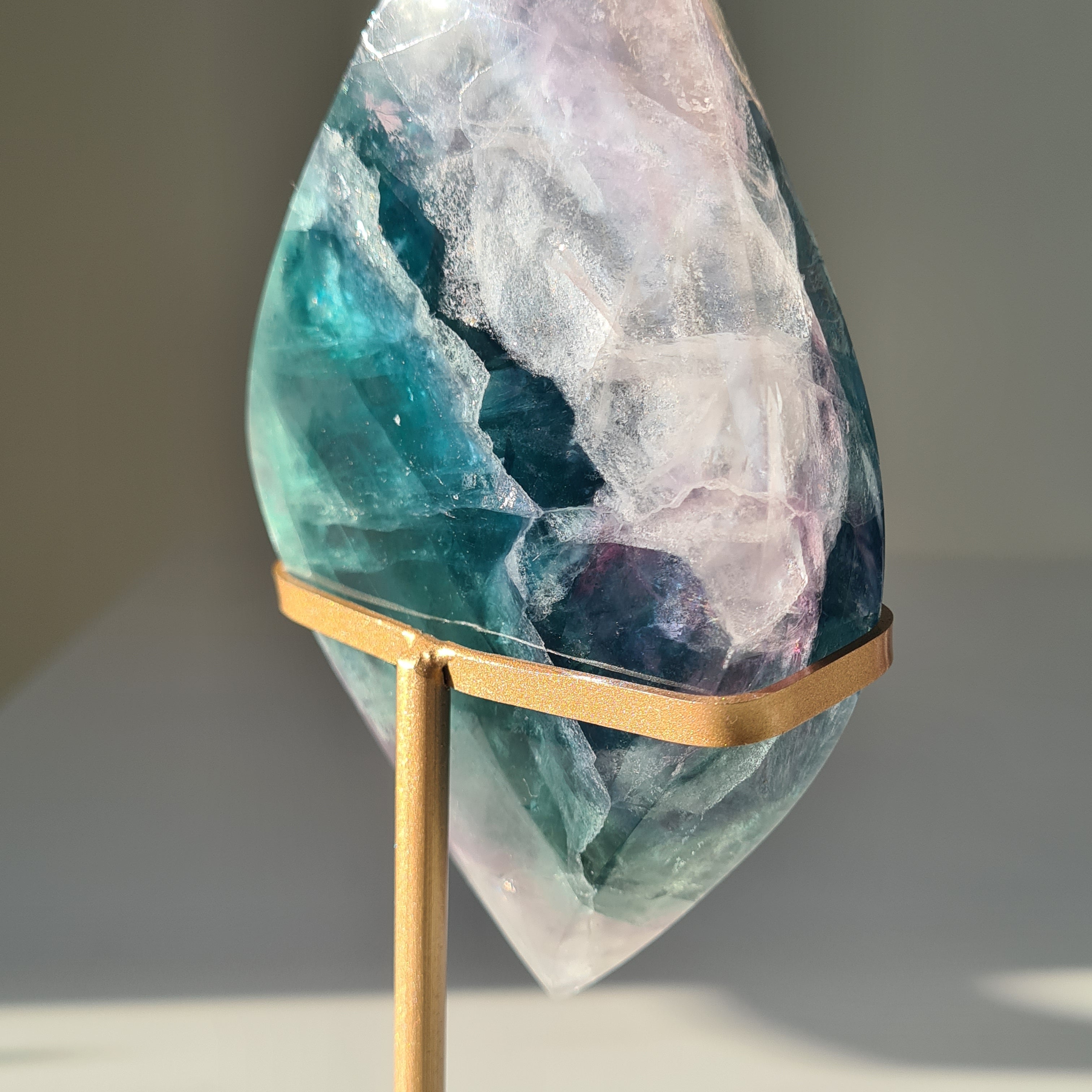 Dreamy Fluorite on Stand | Natural imperfections visible | 21.5 Cm tall with stand