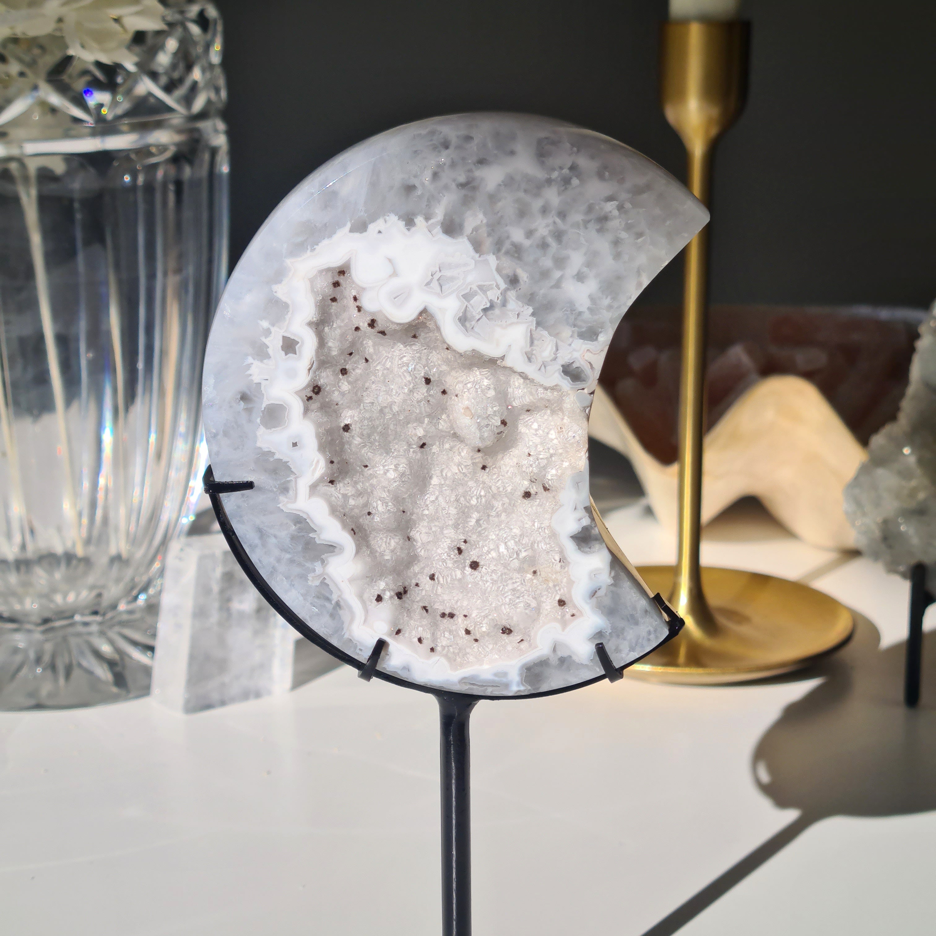 Sugar Druzy Agate Moon 🌙