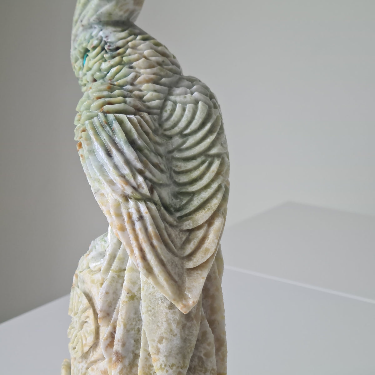 Jade Crystal Bird | Piece B | Handcarved | 24 cm tall