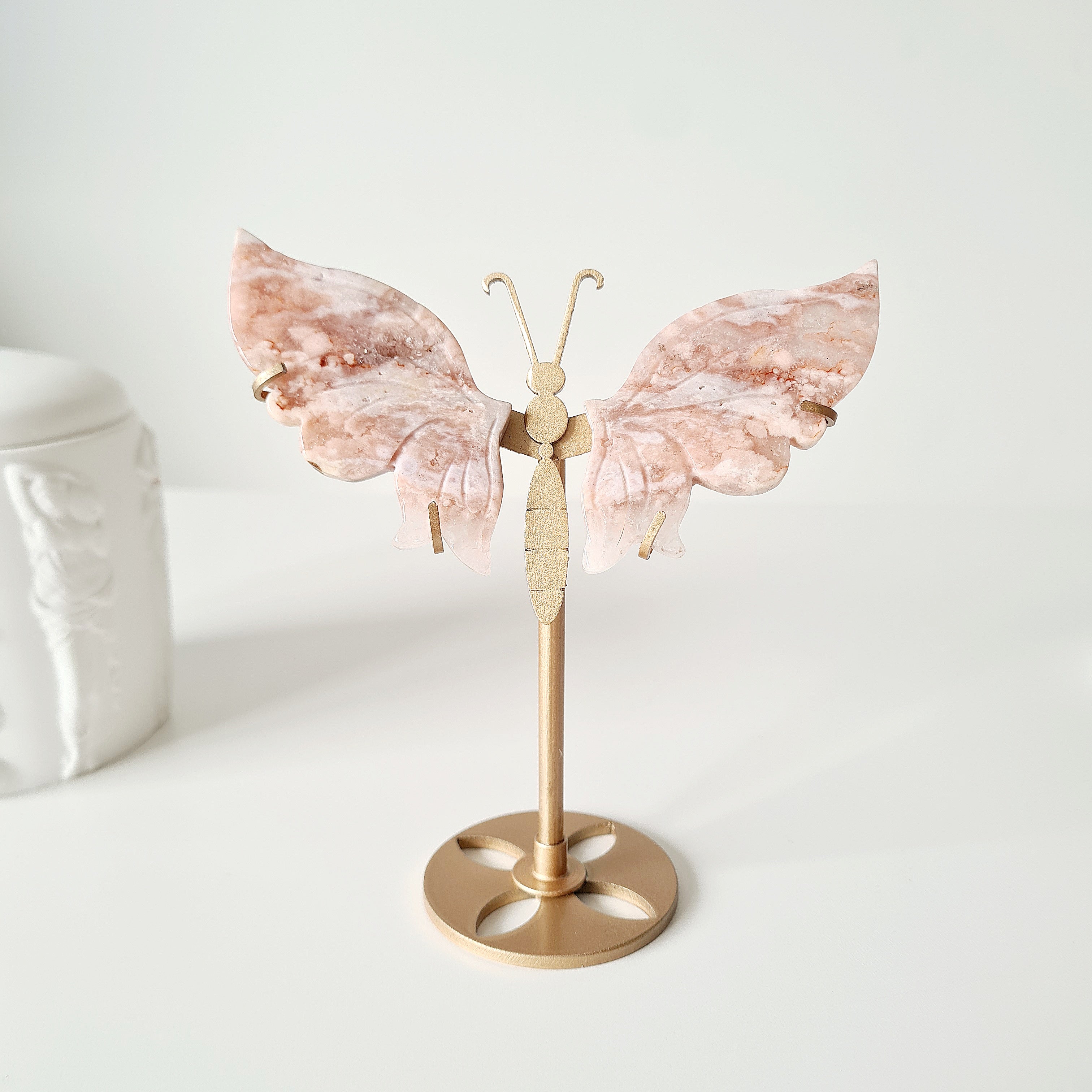 Flower Agate Butterfly π¦ | Small | 14.5 cm tall with stand