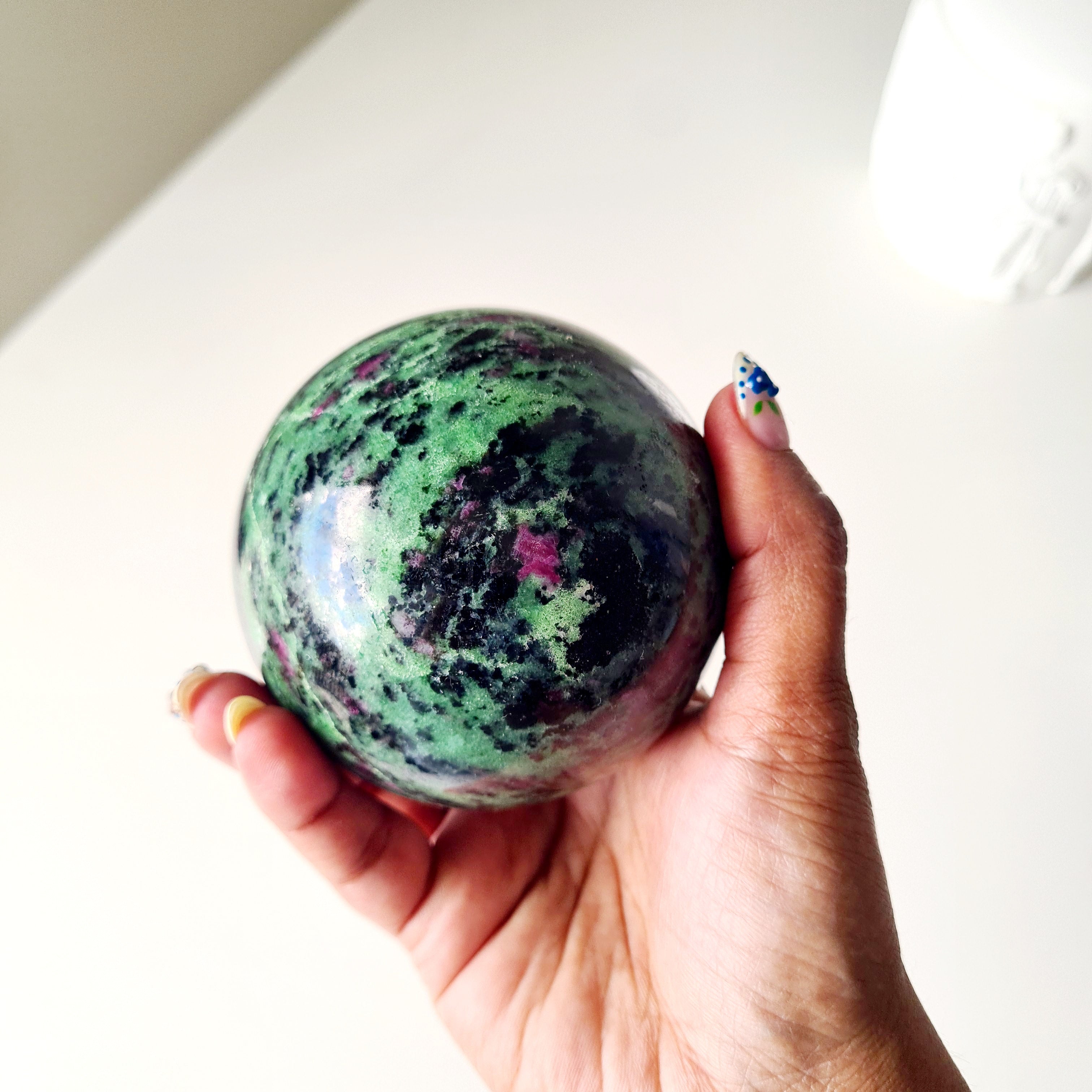 Ruby In Zoisite With Metal Stand