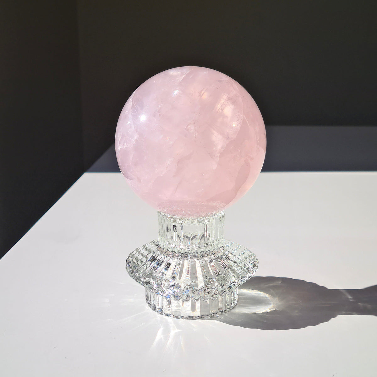 Rose Quartz Sphere 🍬 | With Sphere Stand