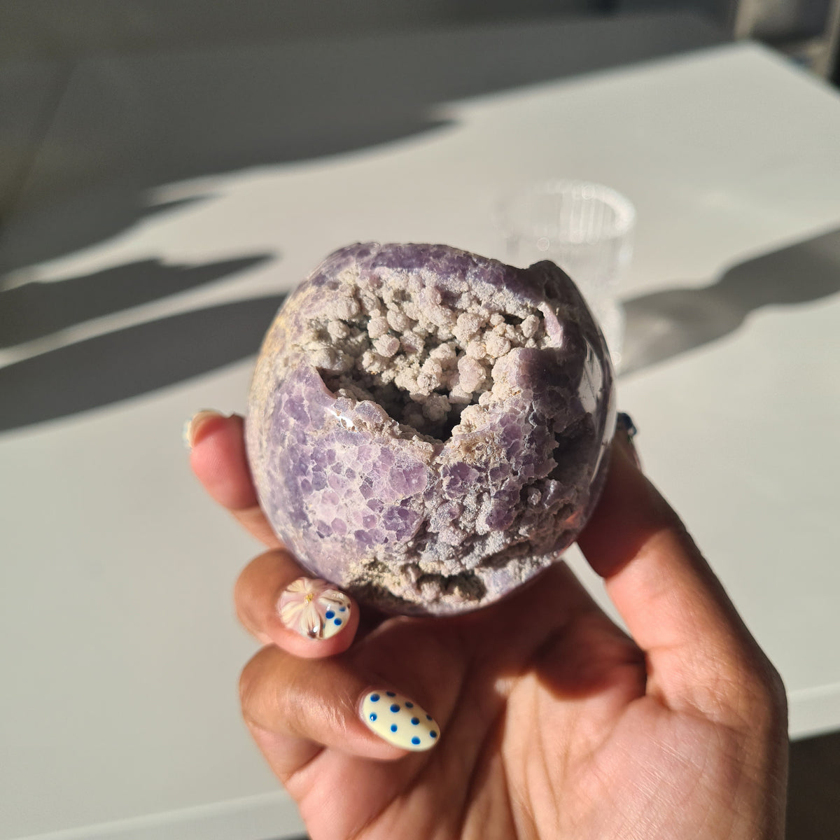 Grape Agate π Sphere With Glass Stand | C