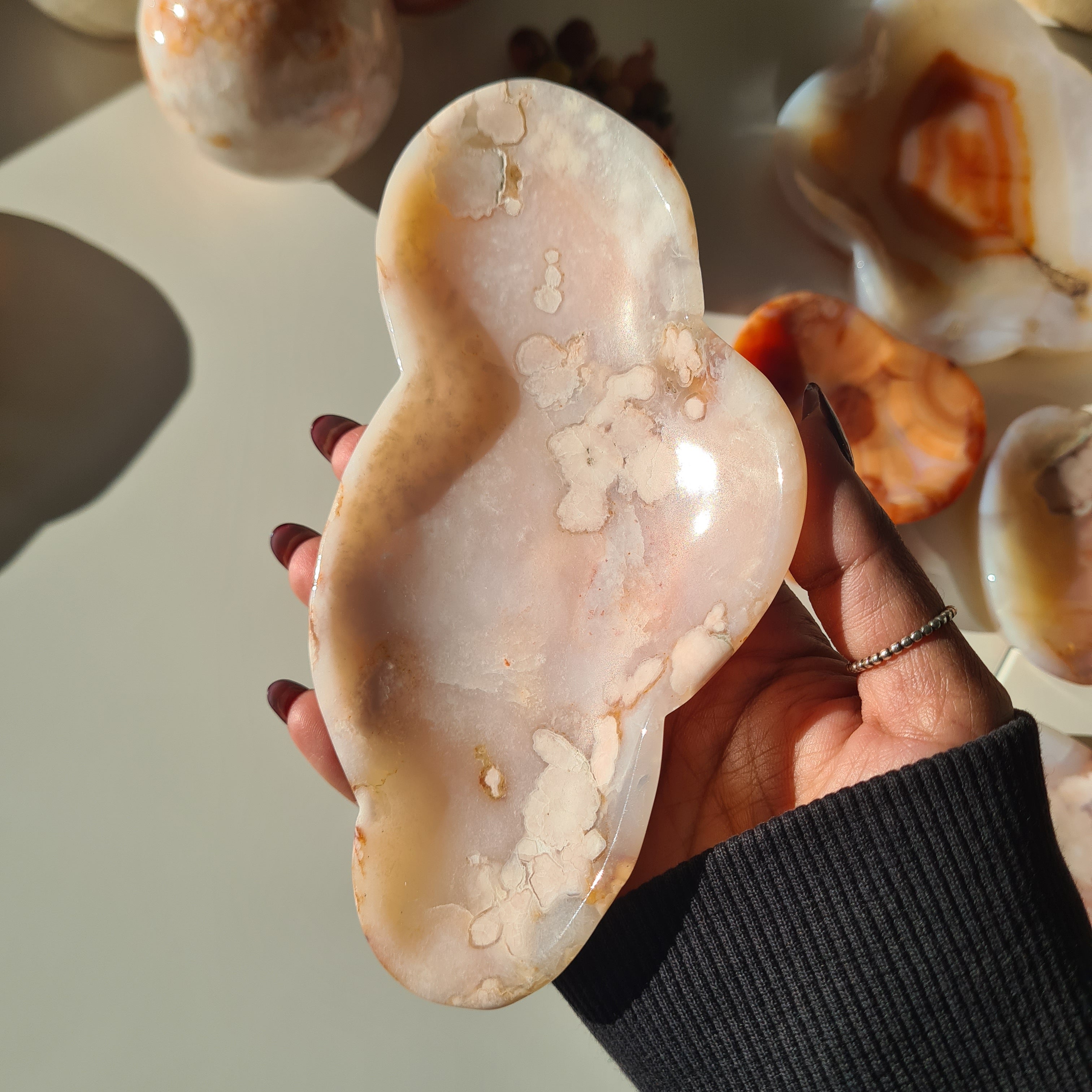 Carnelian Flower Agate Bowl | H | 15.5 cm