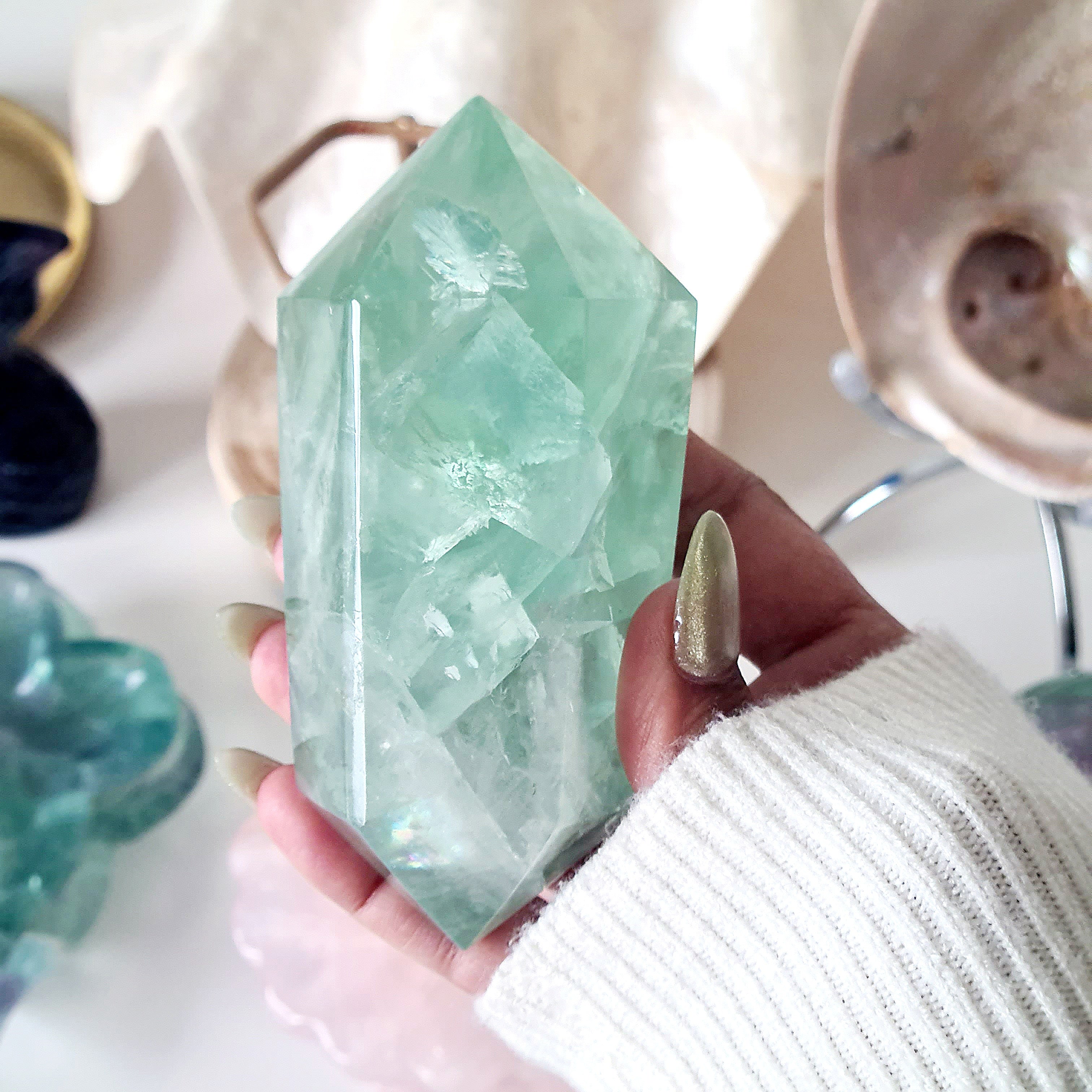 Fluorite DT with stand | E | 386 g | 10 cm