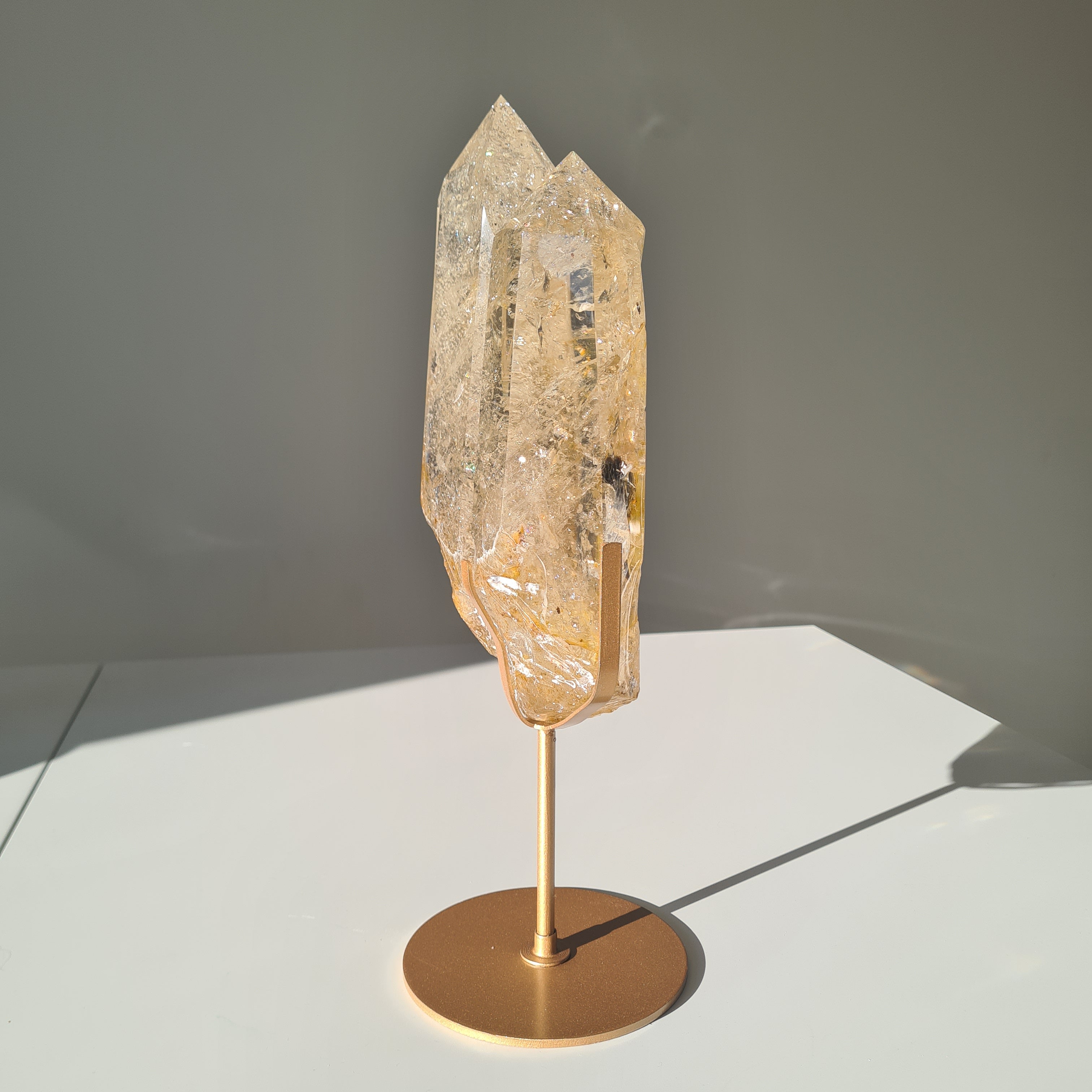 Citrine Cathedral Statement Piece on Stand | 32.5 cm with stand