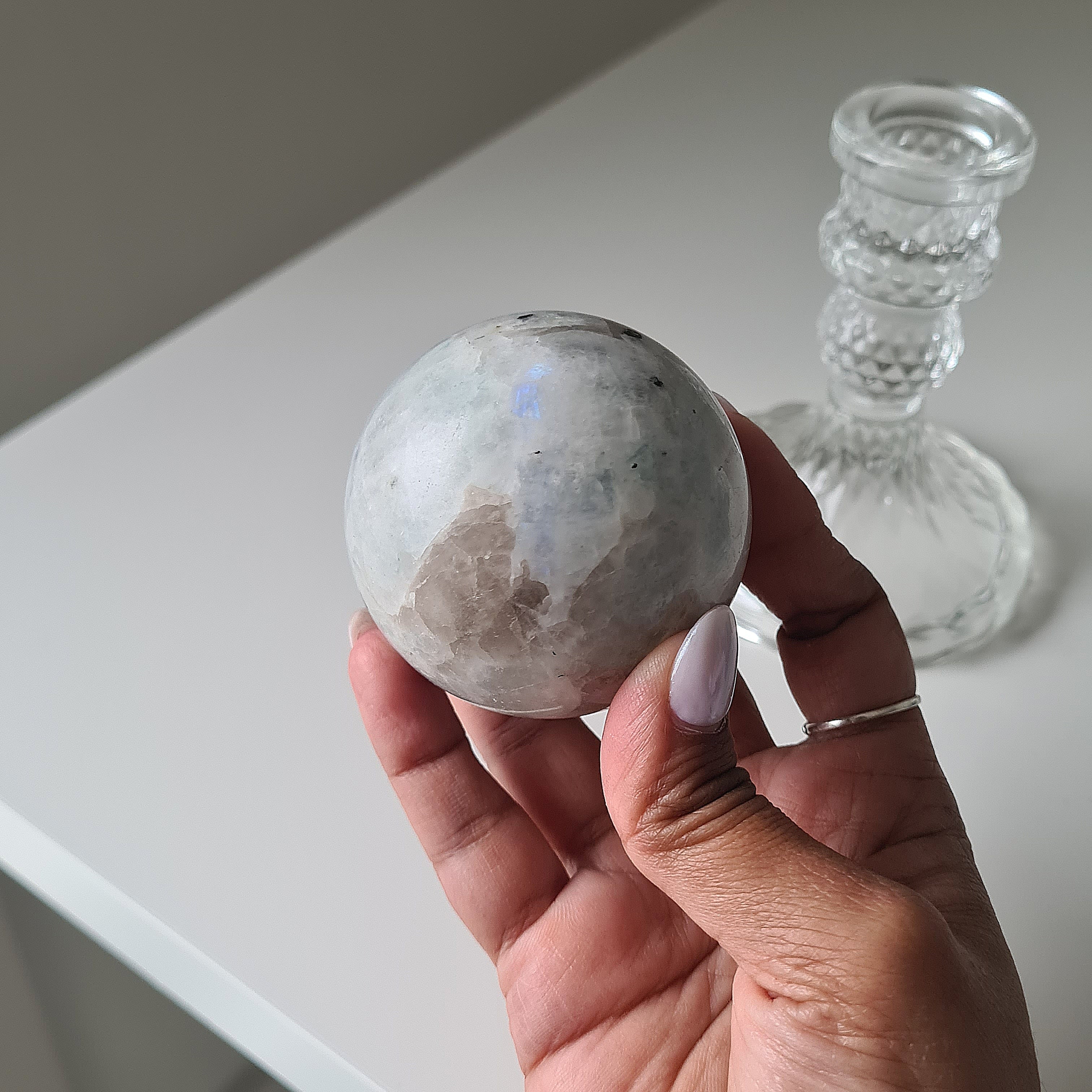 Moonstone π Sphere with stand | A | 5.4 cm Sphere
