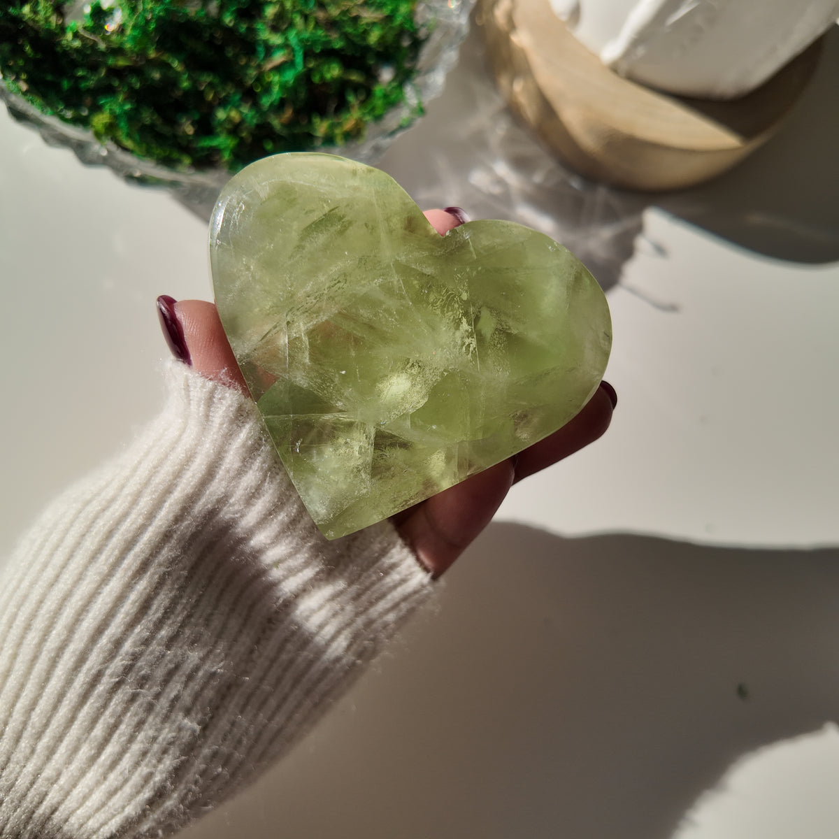 Green Fluorite Heart | 7.1 cm | Focus & Zen