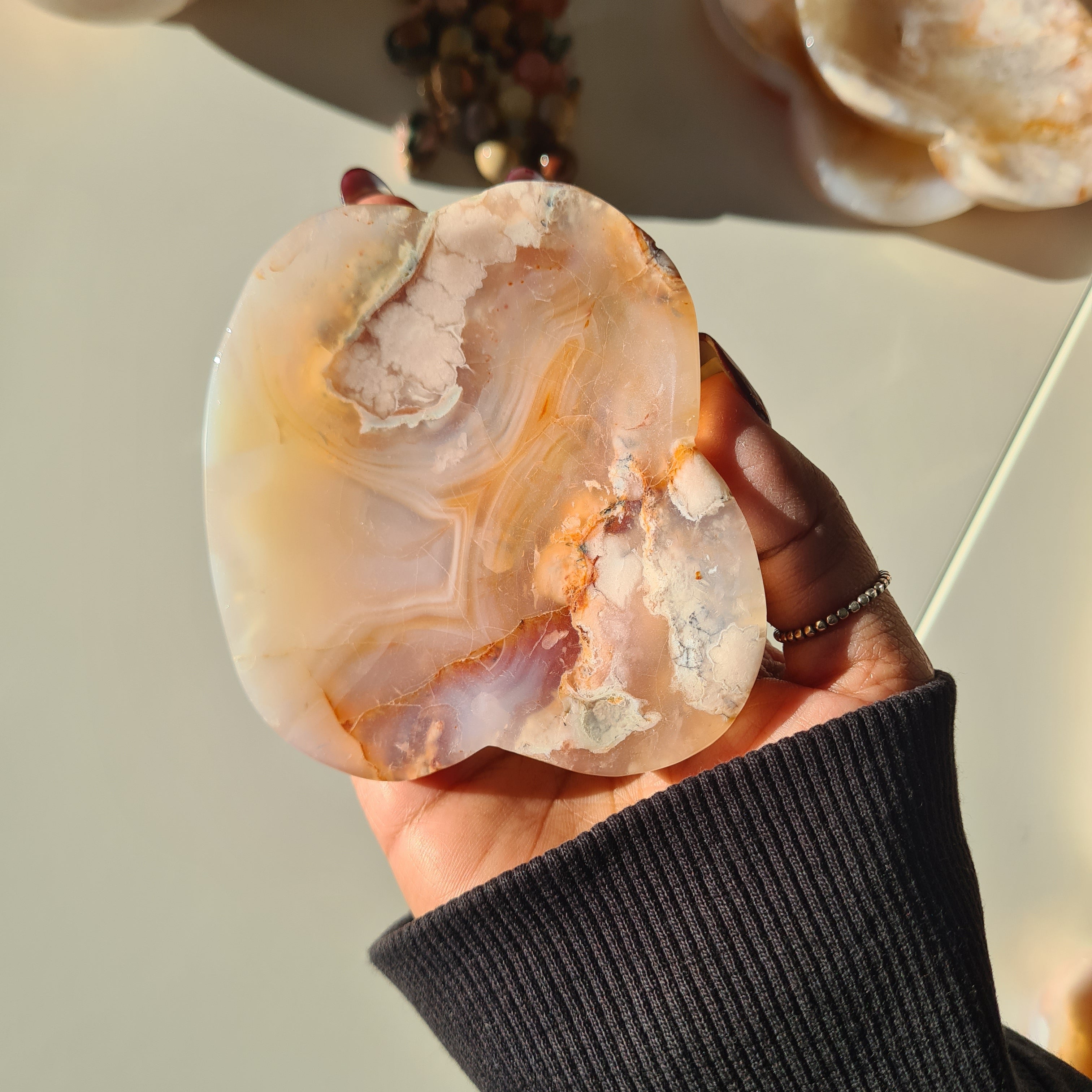 Carnelian Flower Agate Bowl | B | 9.5 cm