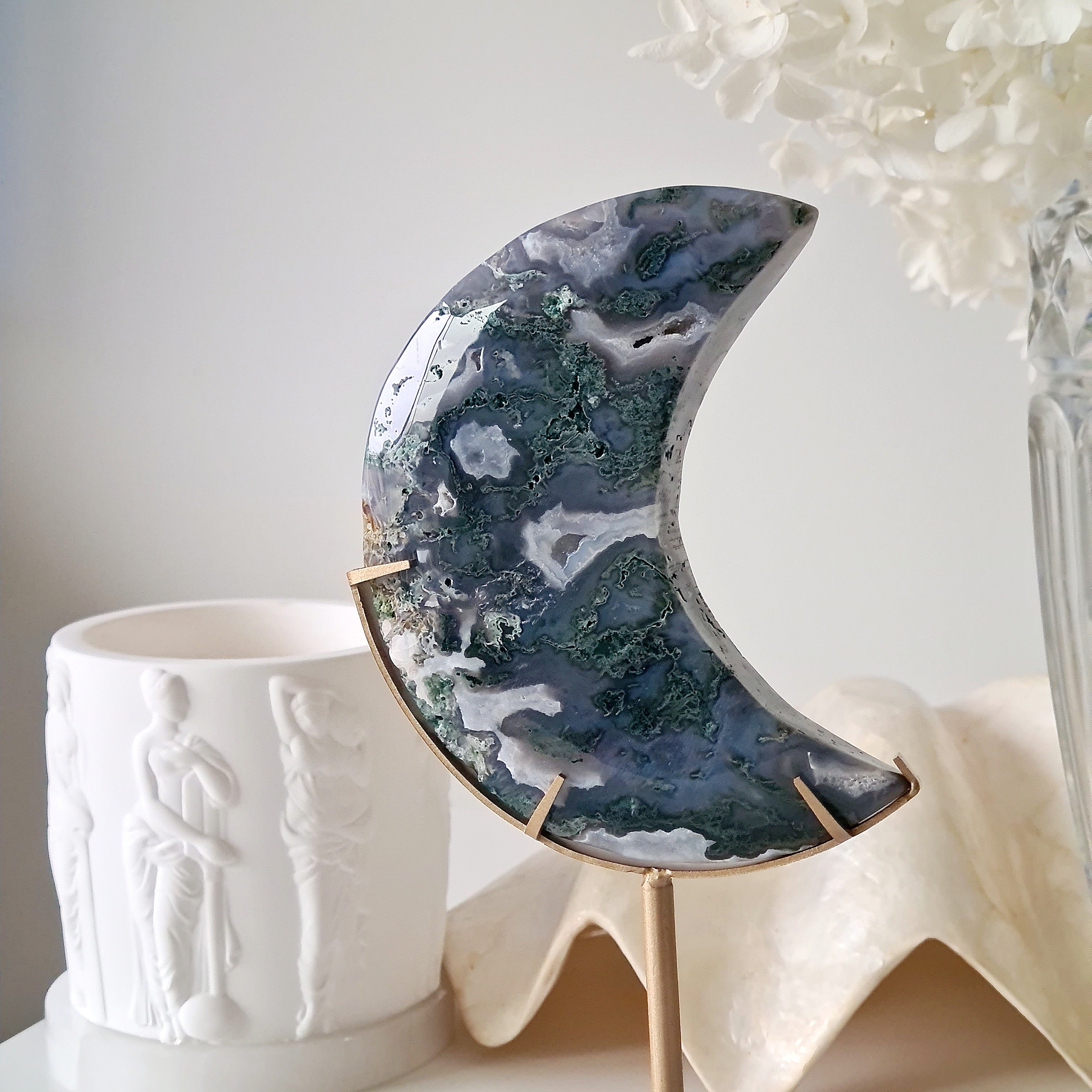 Moss Agate Luna π