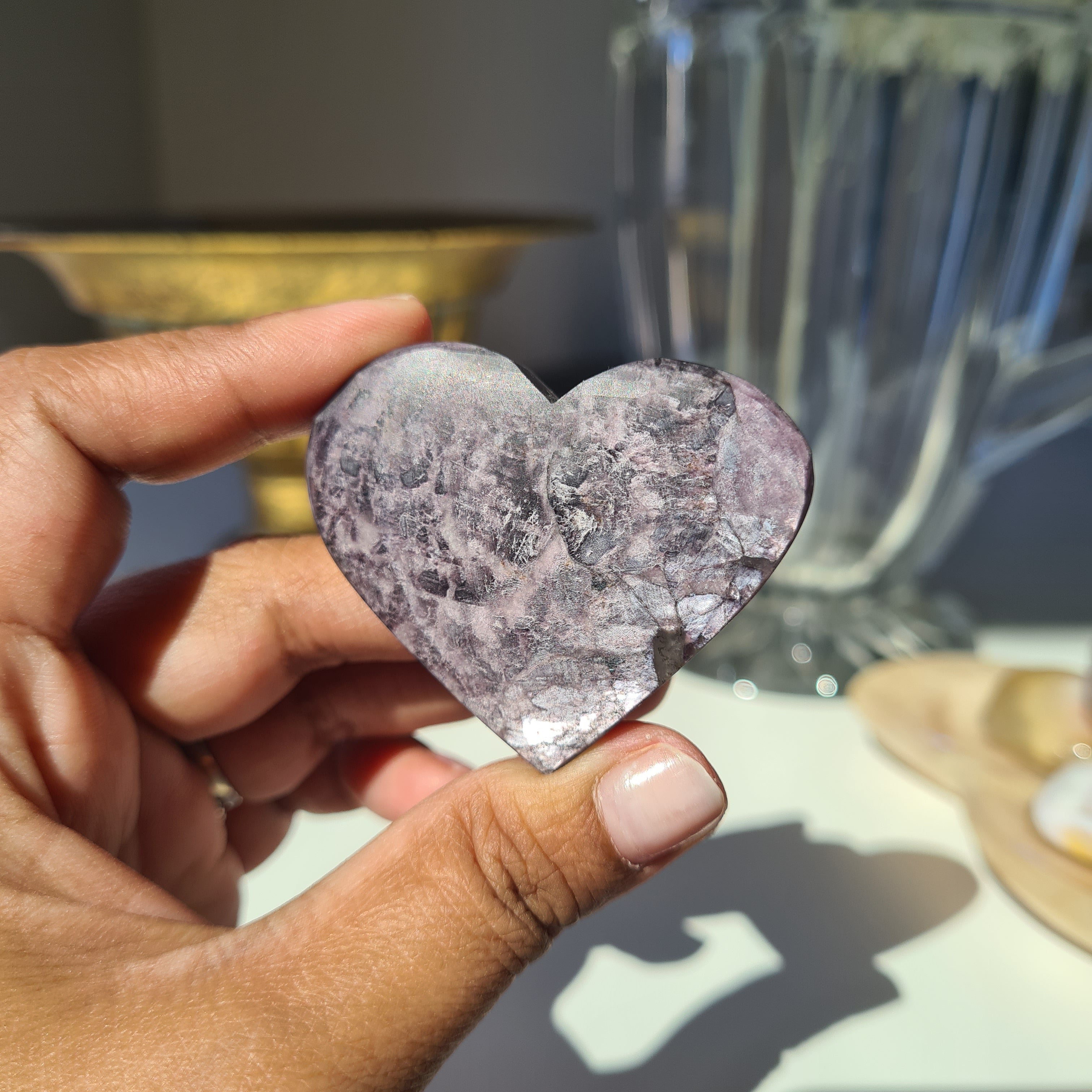 Lepidolite Heart