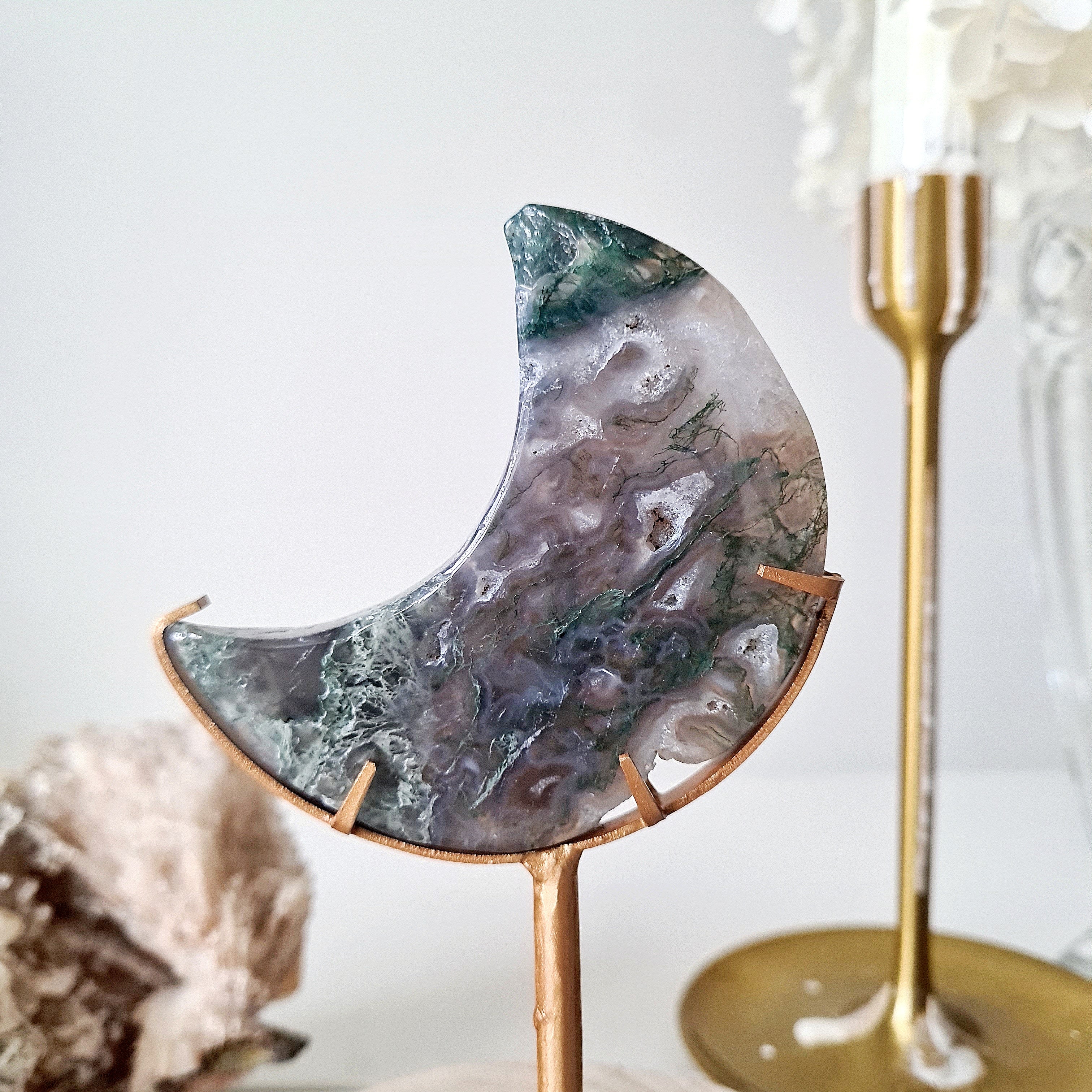 Moss Agate Luna π | 9 | 7.9 cm
