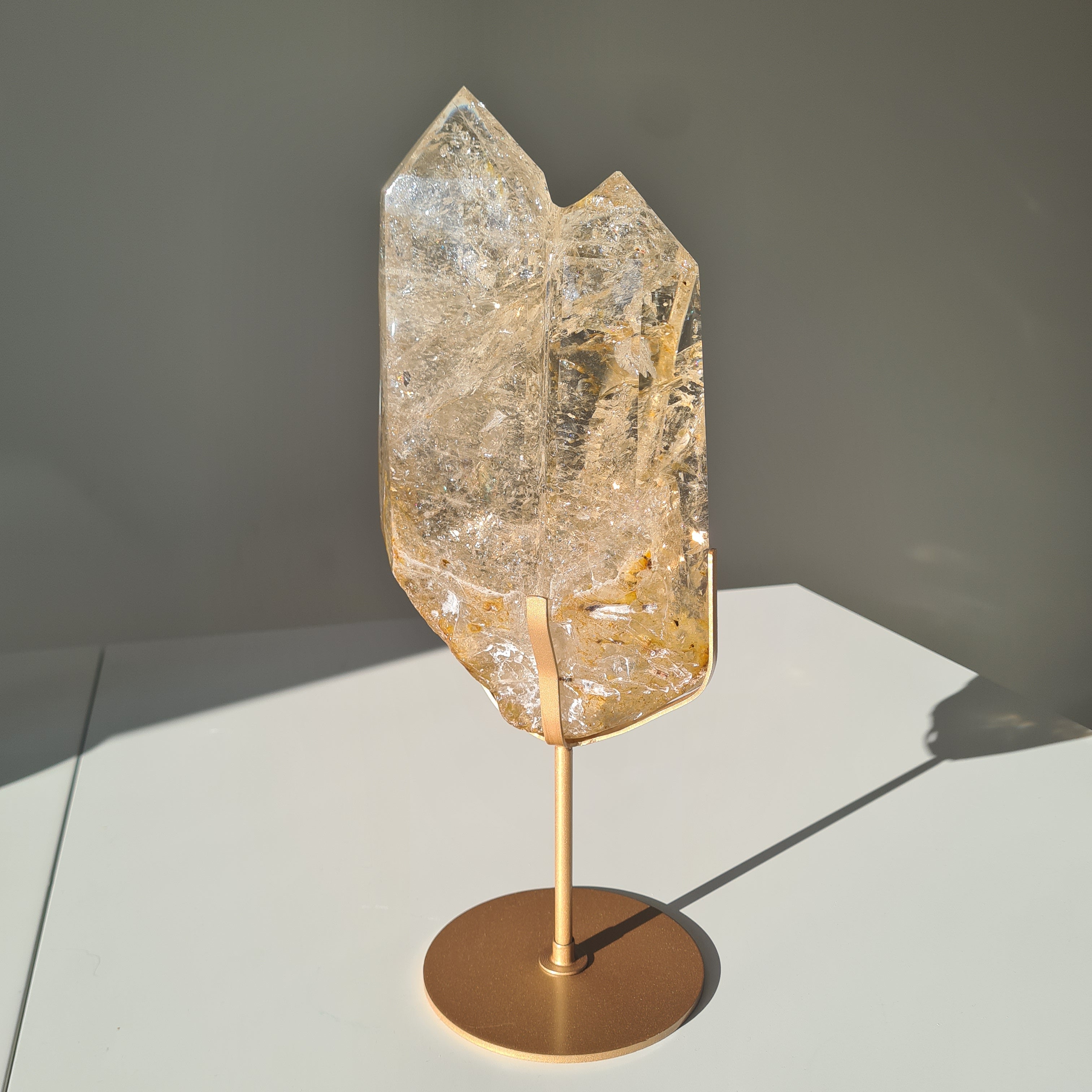 Citrine Cathedral Statement Piece on Stand | 32.5 cm with stand