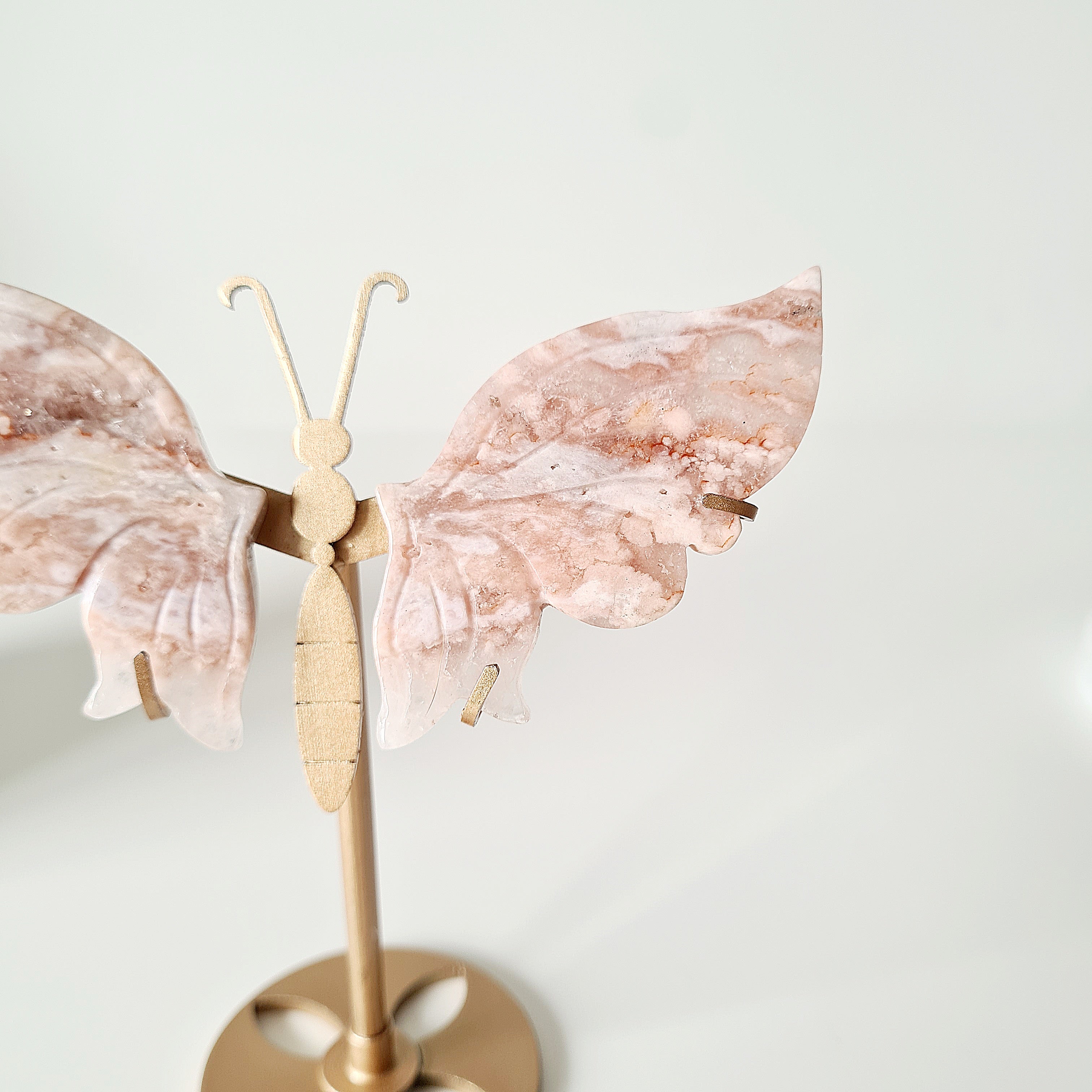 Flower Agate Butterfly π¦ | Small | 14.5 cm tall with stand