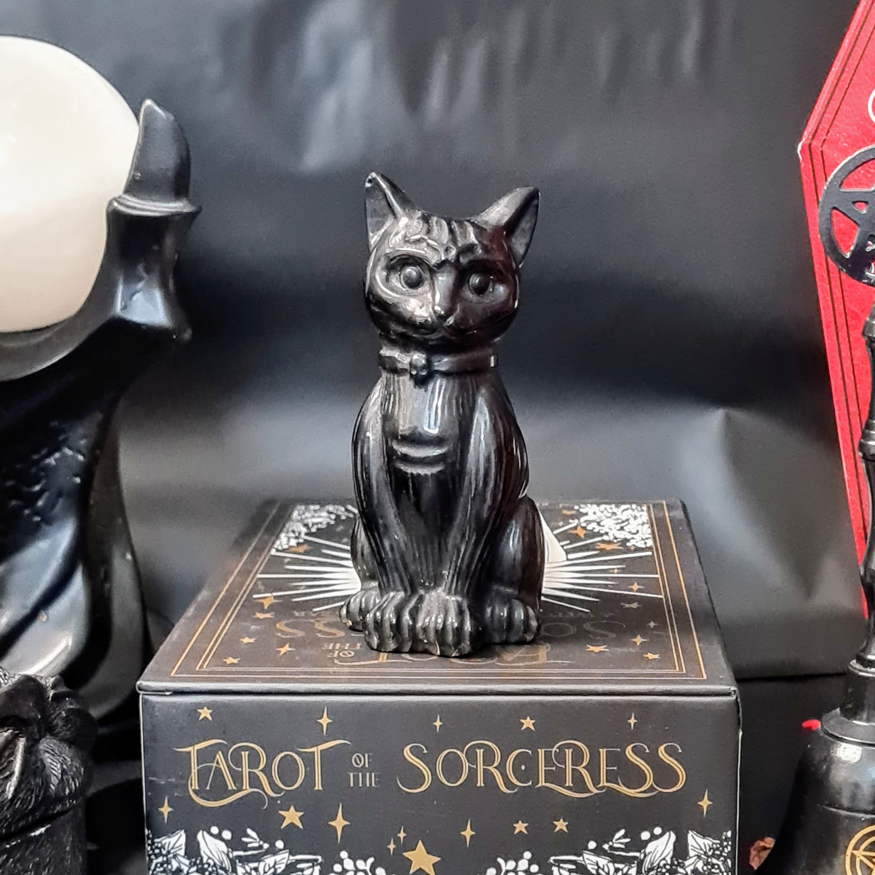 Shadow Cat | Black Obsidian | 9 Cm tall
