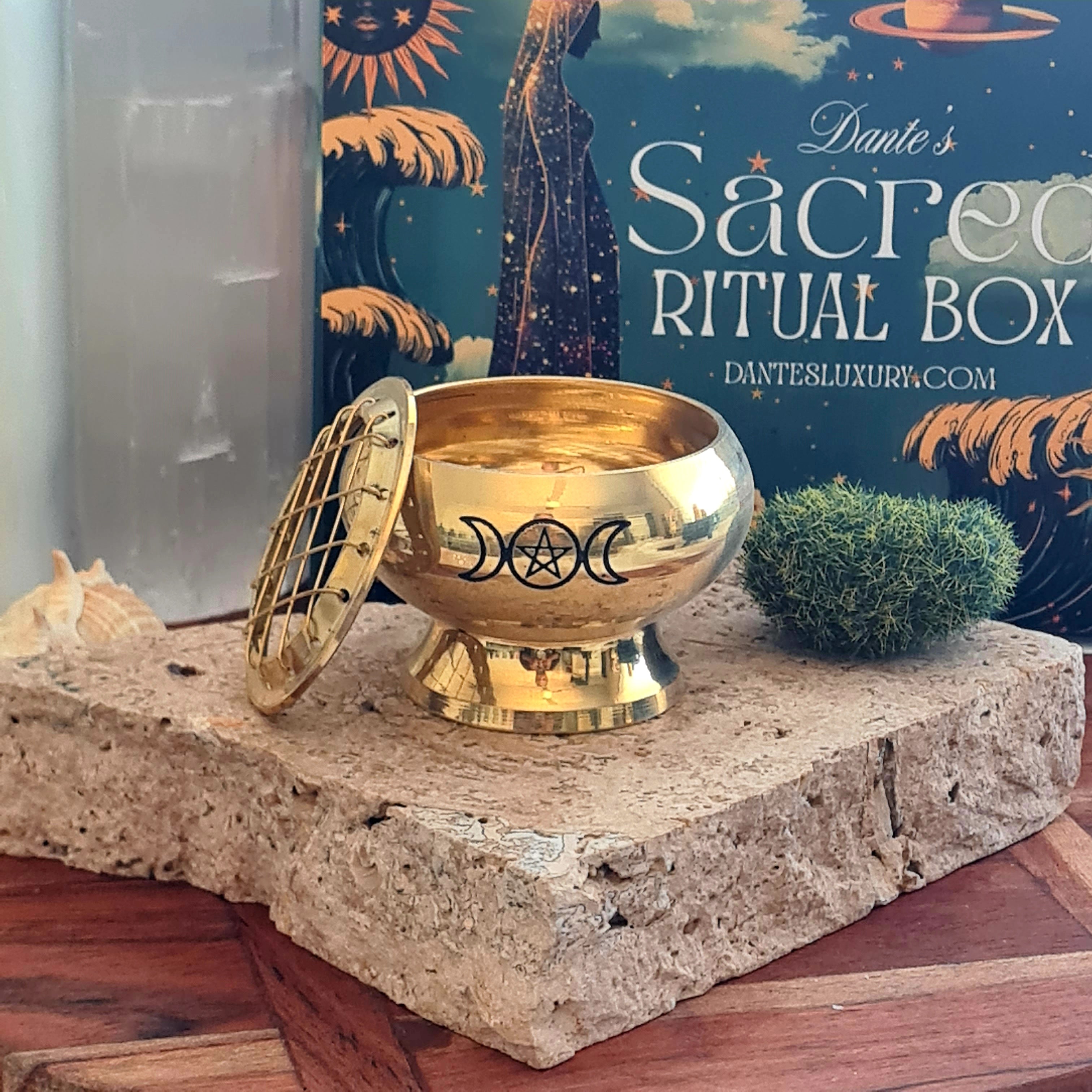 Brass Triple Moon Burner