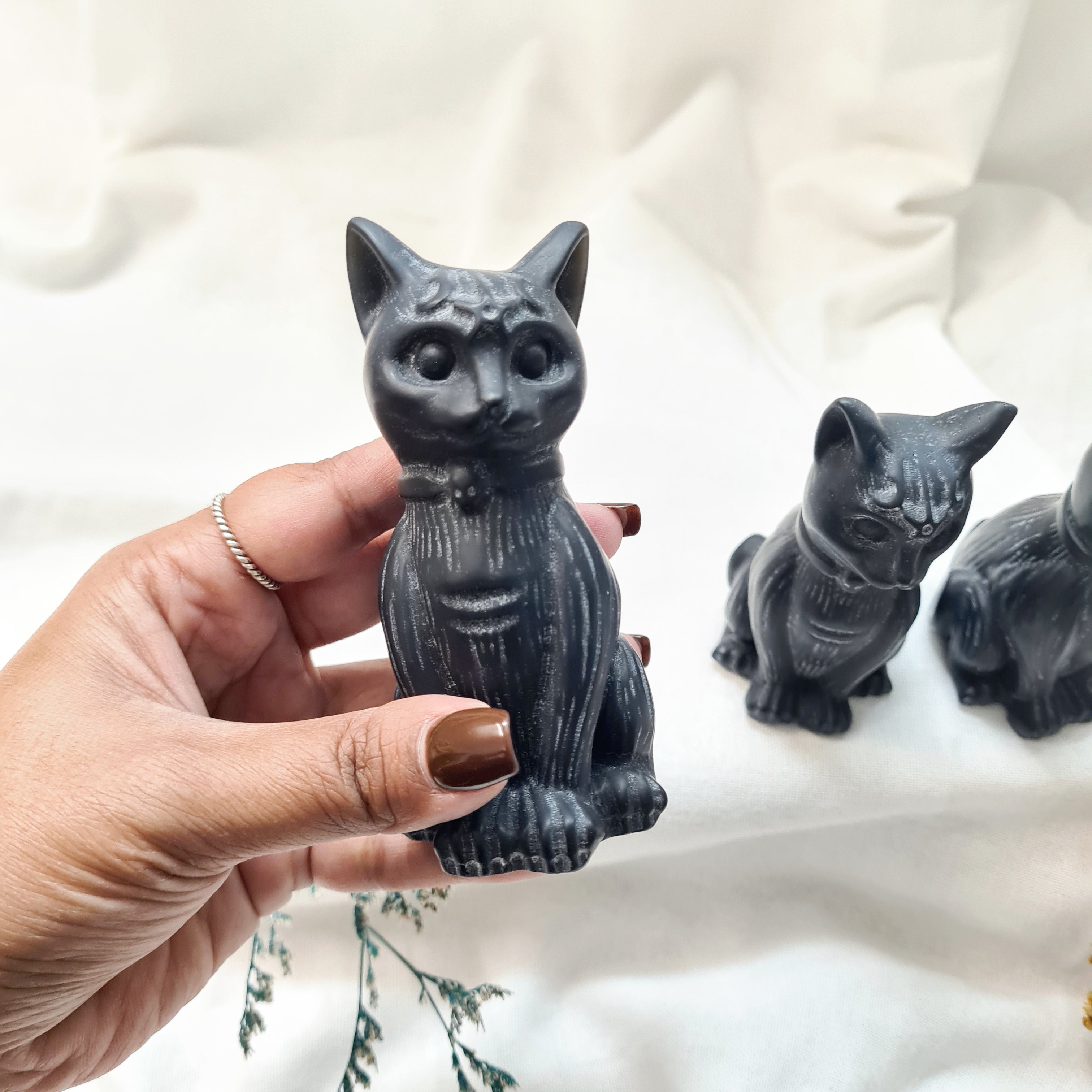 Shadow Cat | Black Obsidian | 9 Cm tall