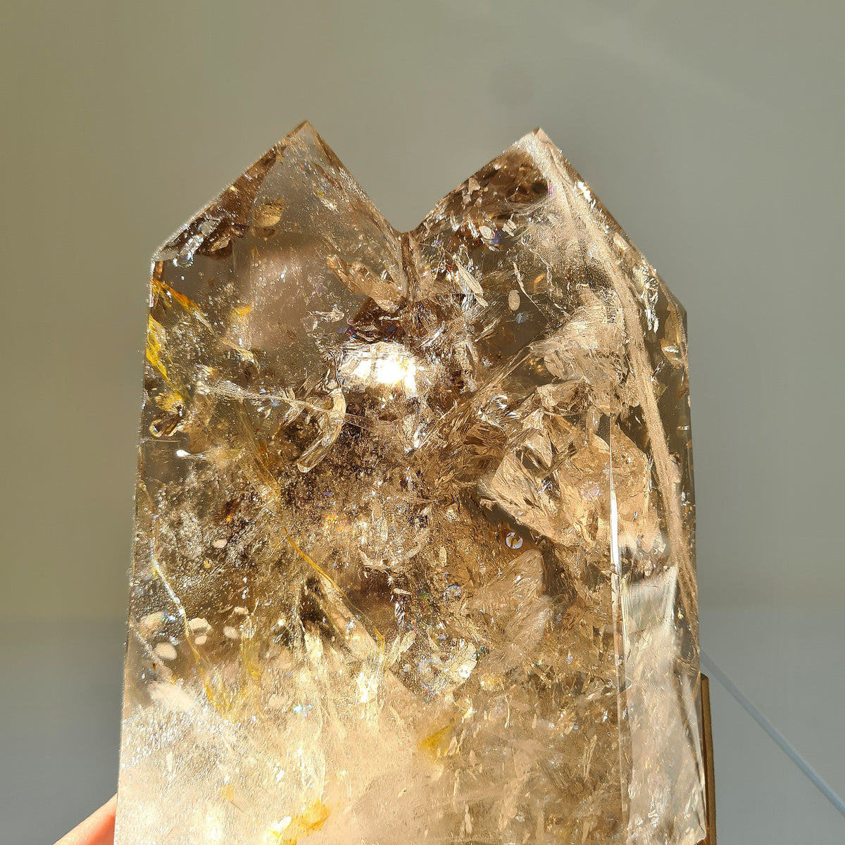 Smokey Citrine Cathedral With Stand| 1.9 kg | Appx 30 cm tall with stand