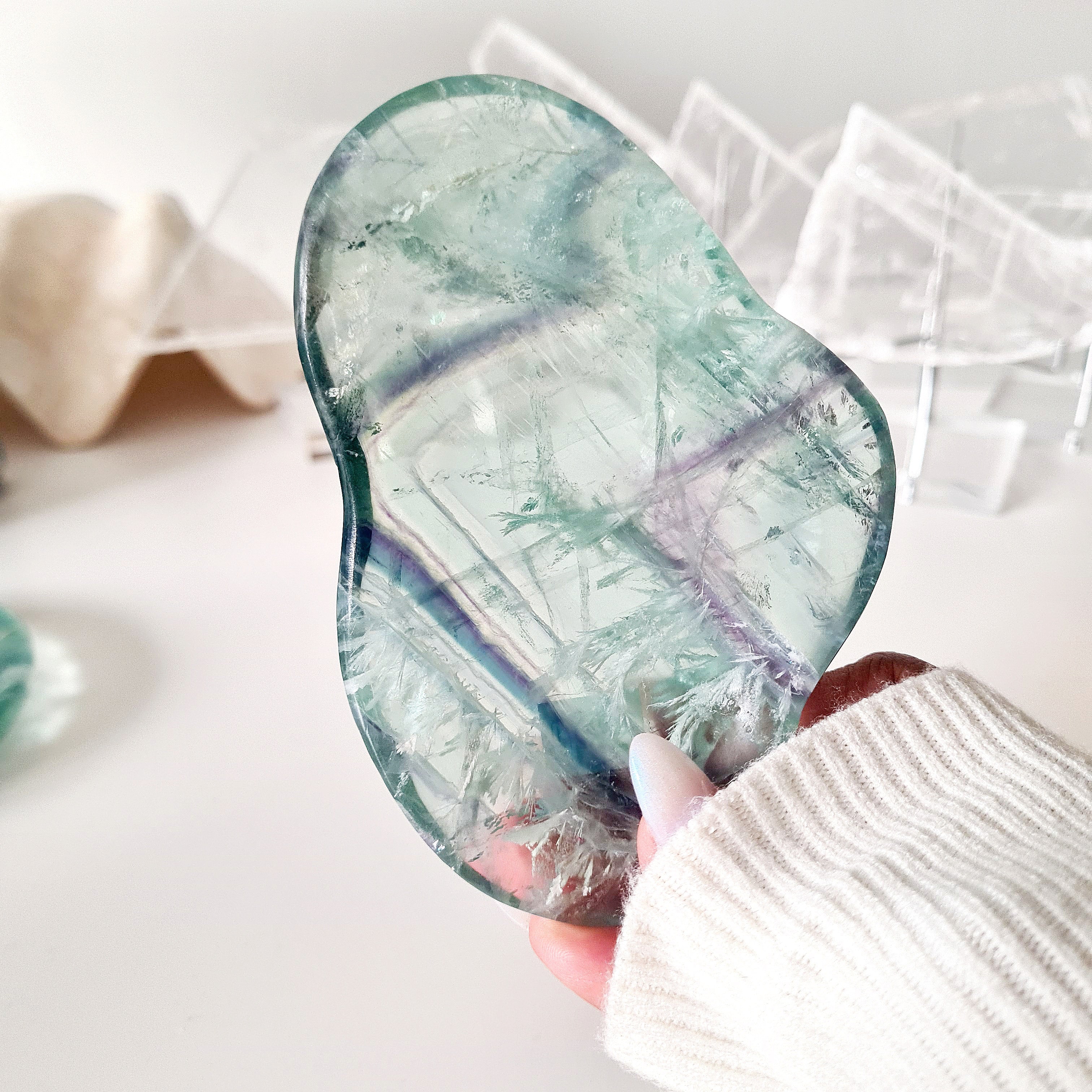 Feather Fluorite Crystal Bowl | fb5 | 203 g