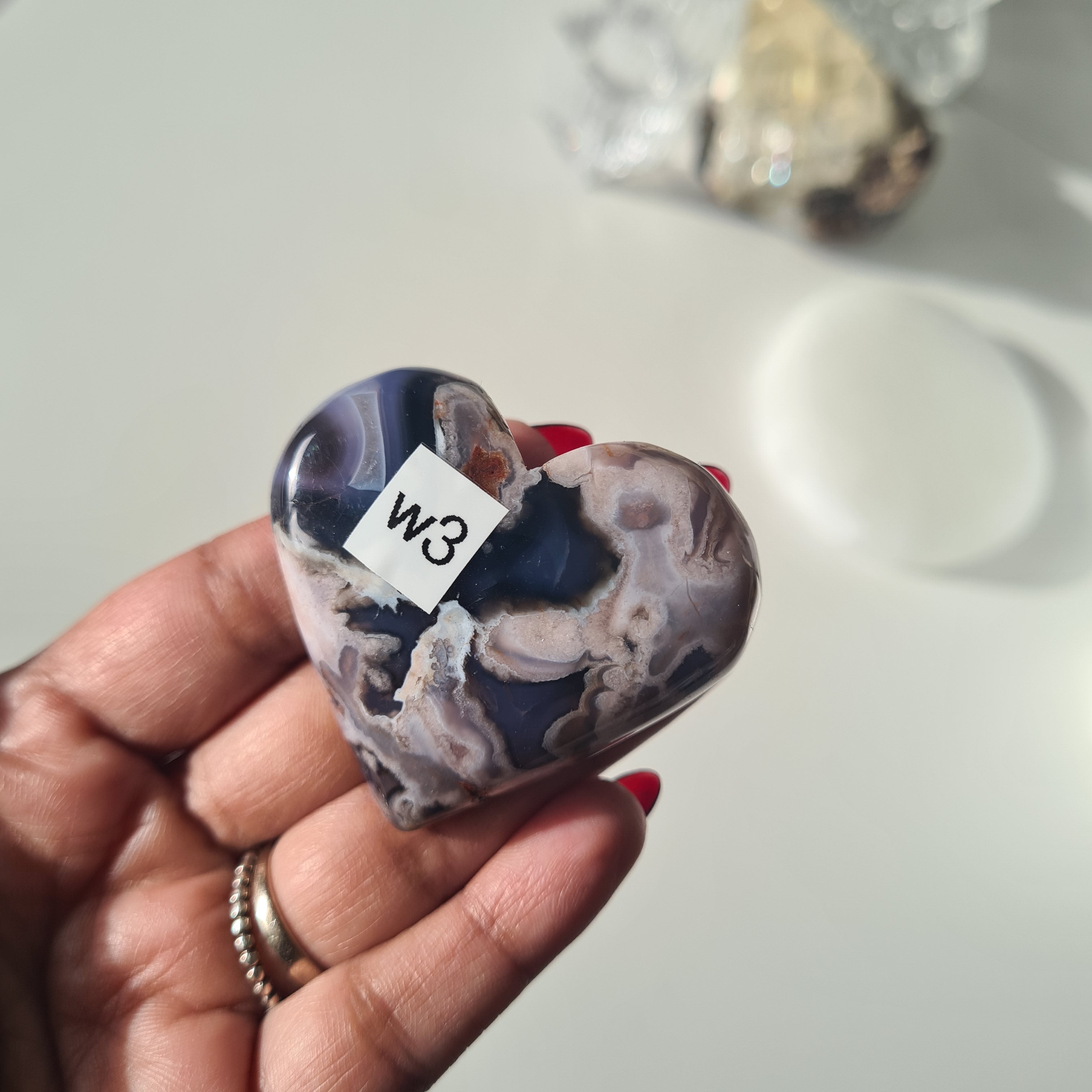 Purple Lace Agate Heart