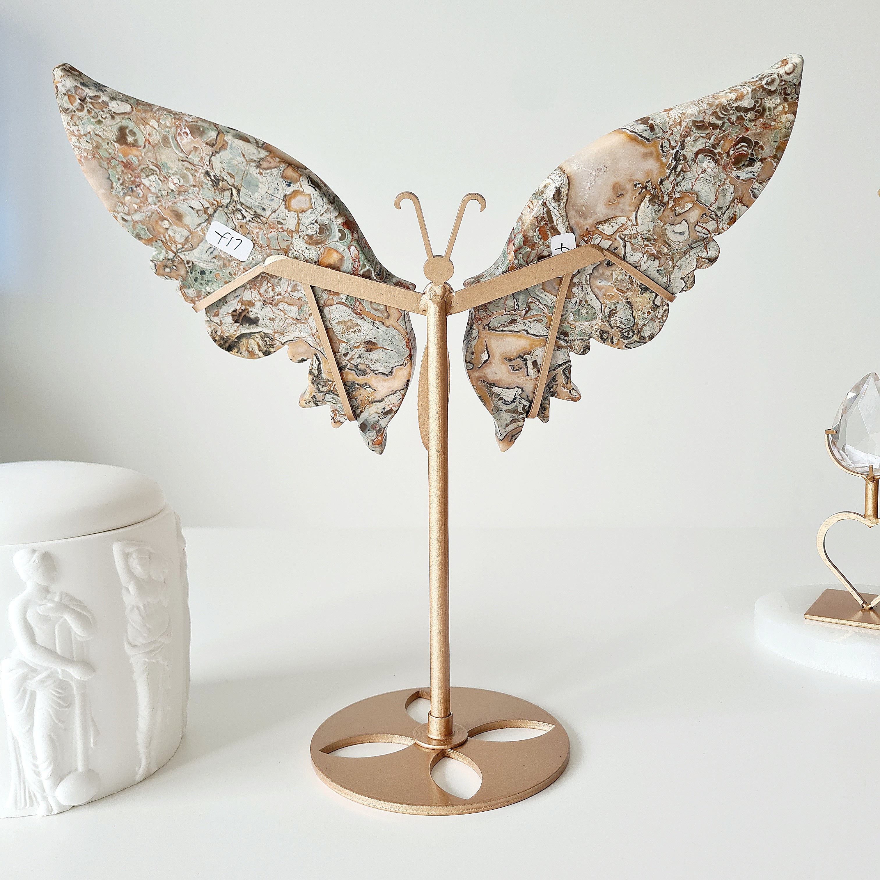 Money Agate Butterfly 🦋 | 25 cm tall with stand