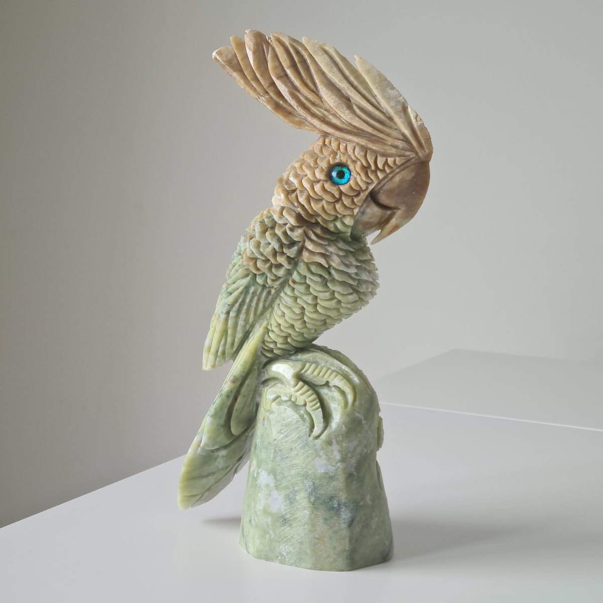 Jade Crystal Bird | Piece C | Handcarved | 24 cm tall
