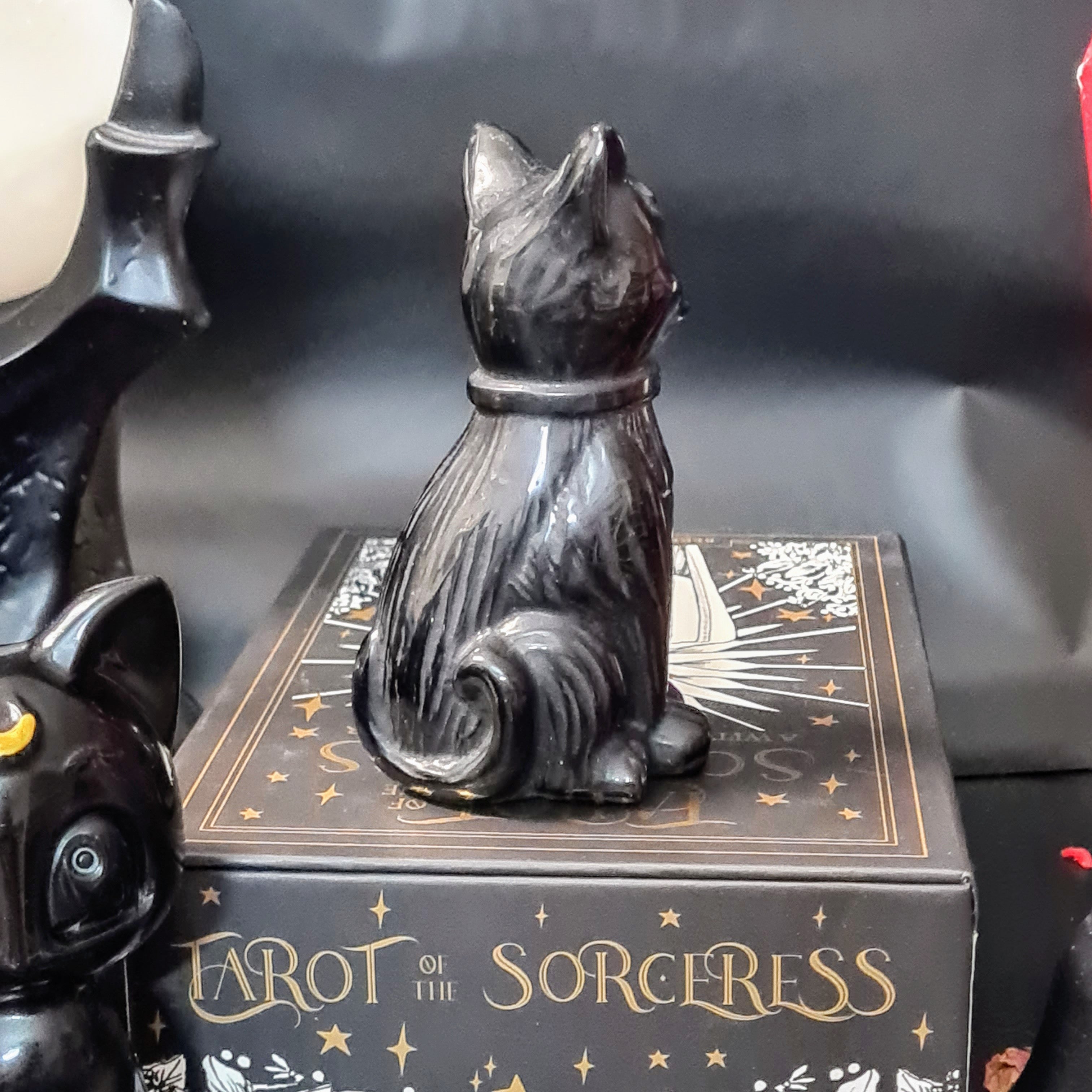Shadow Cat | Black Obsidian | 9 Cm tall