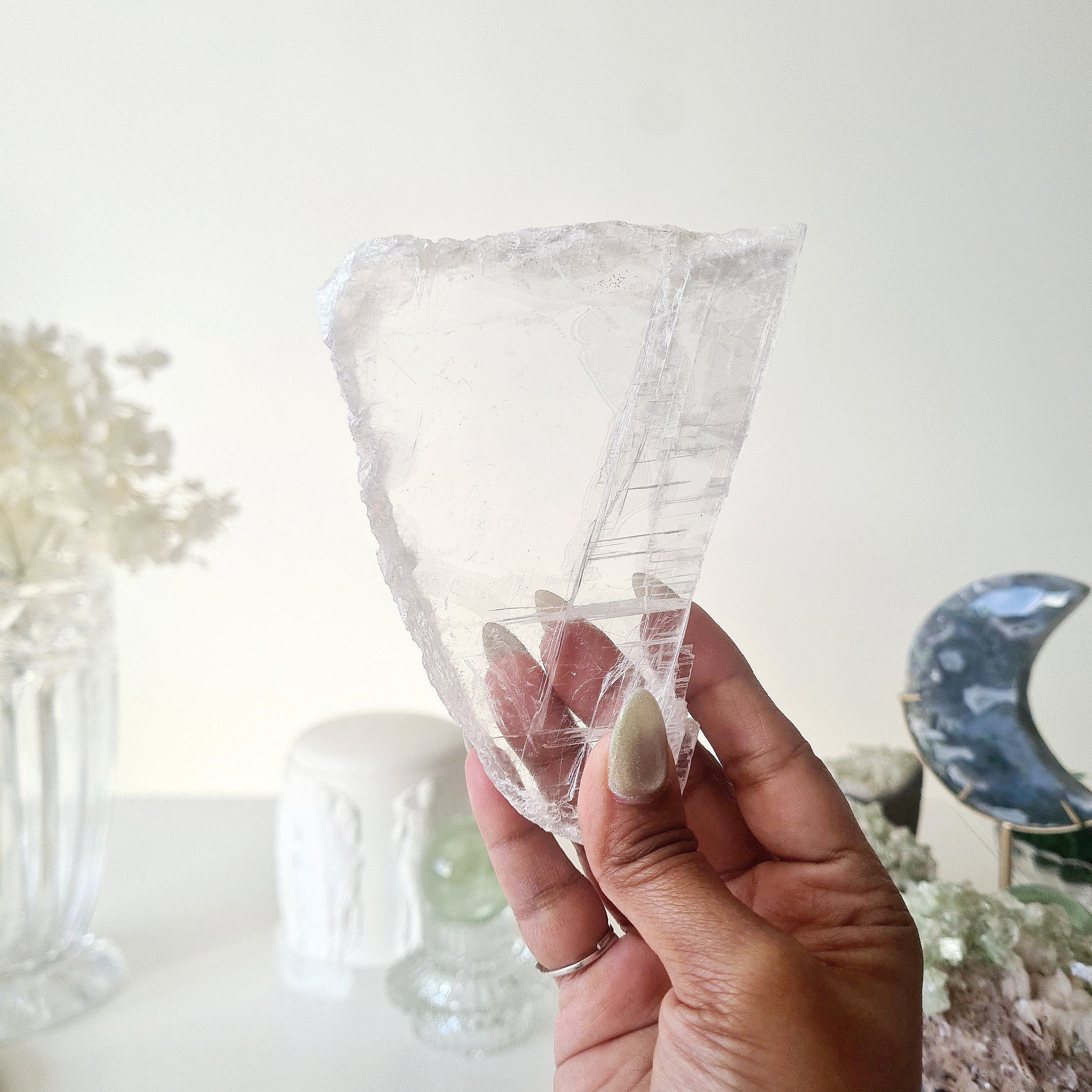 Pure Selenite with stand | From Utah | 175 g