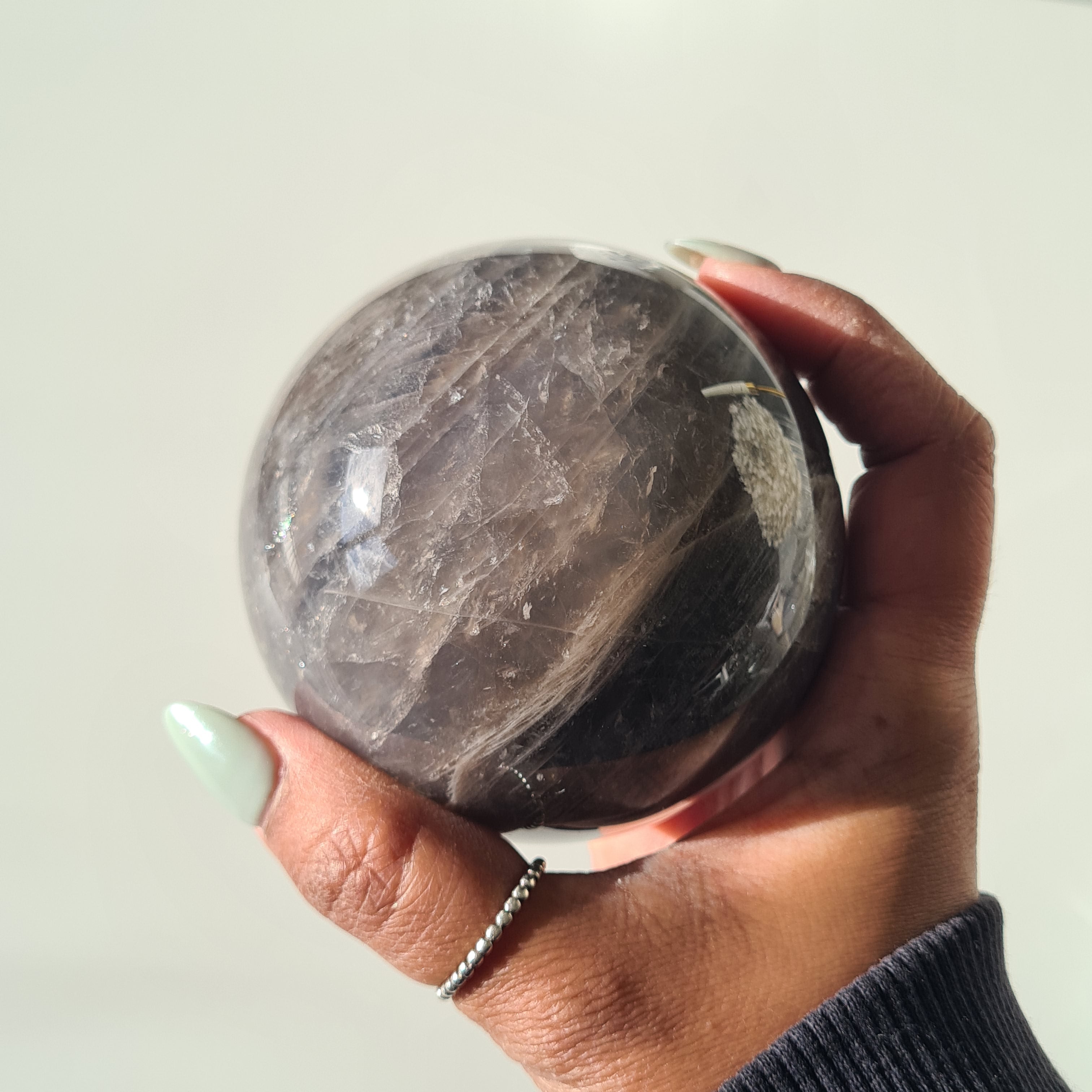 Blue Rose Quartz Sphere with stand | D | 630 g