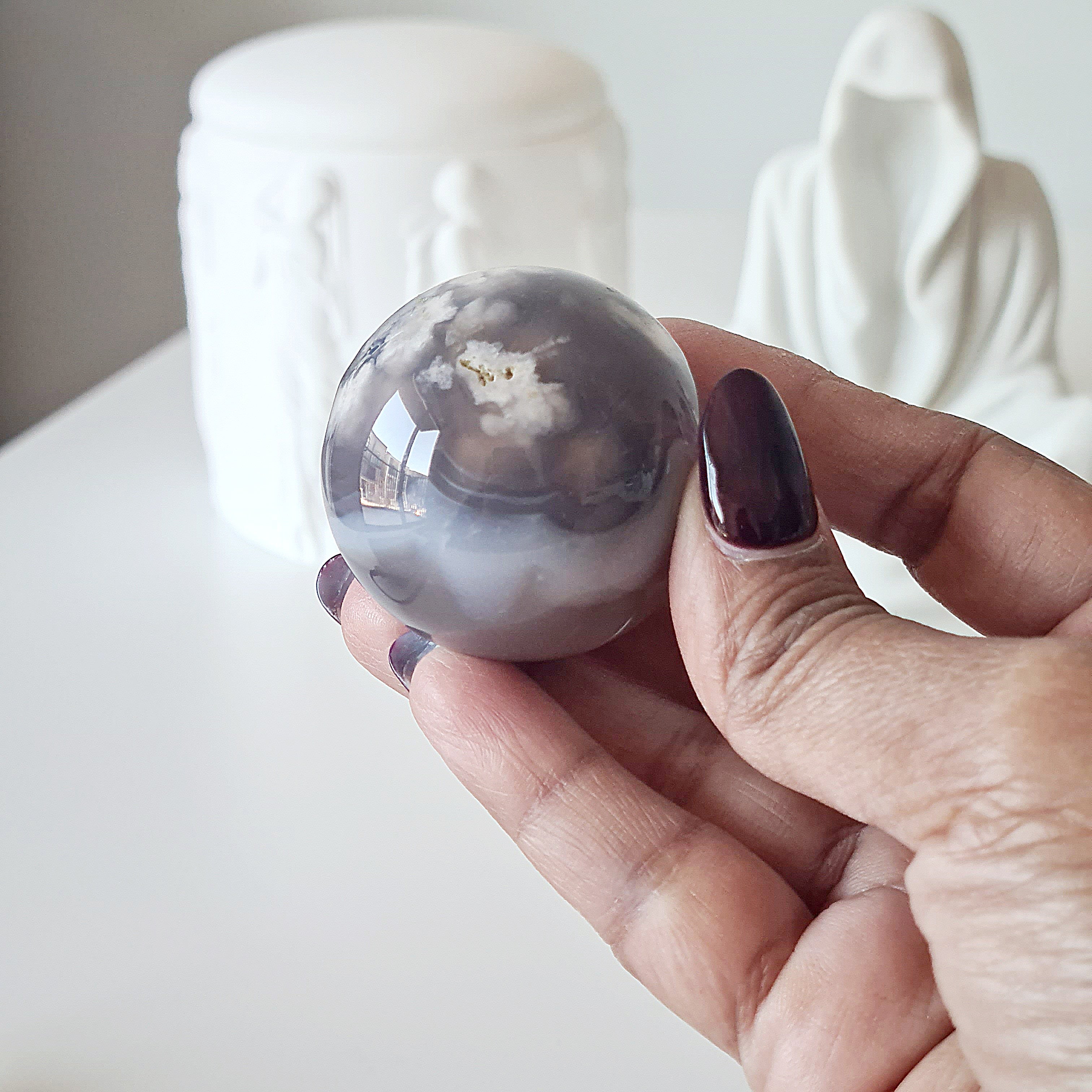 Gate Keeper with Flower Agate Sphere | 6
