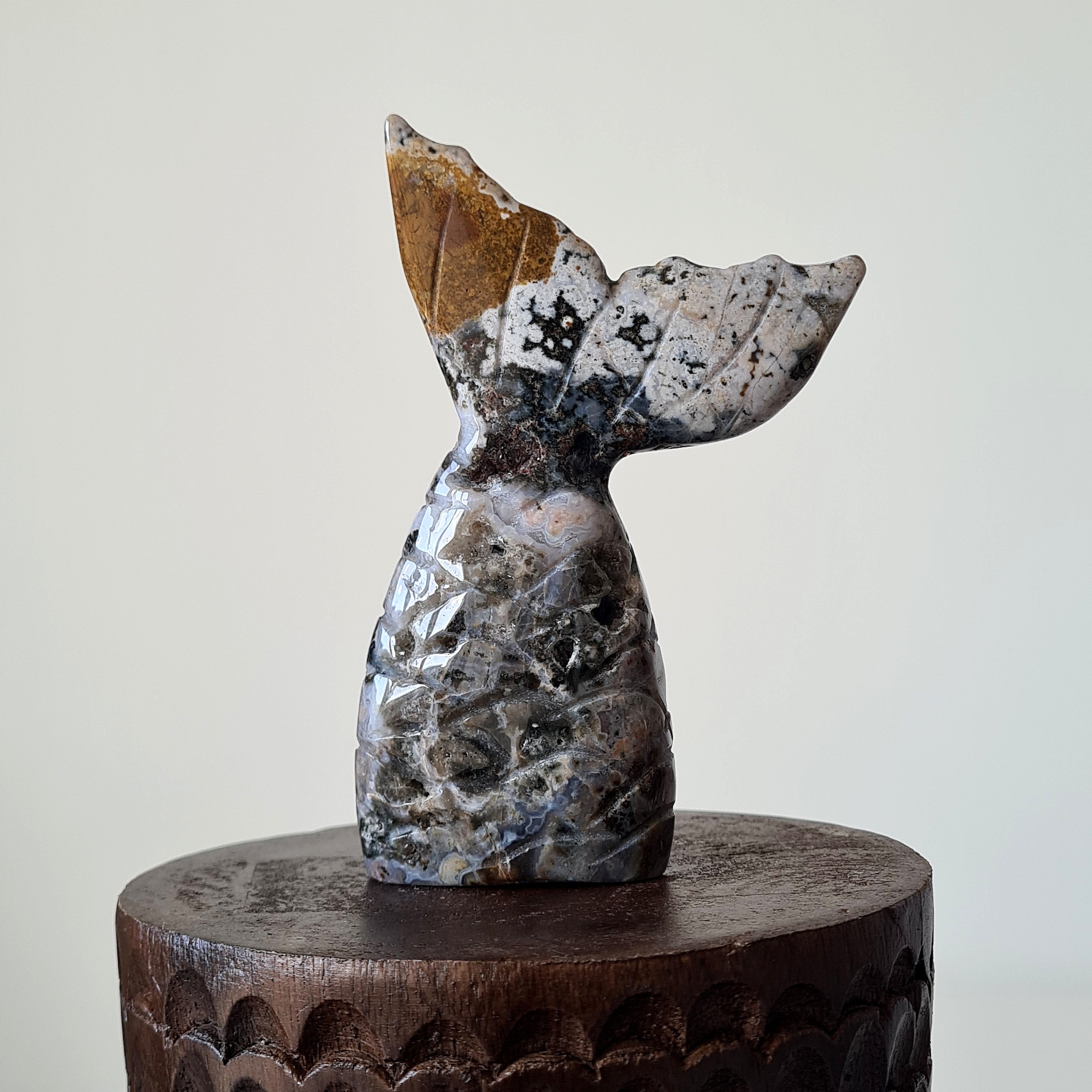 Ocean Jasper Mermaid Tail | A |10.4 cm tall