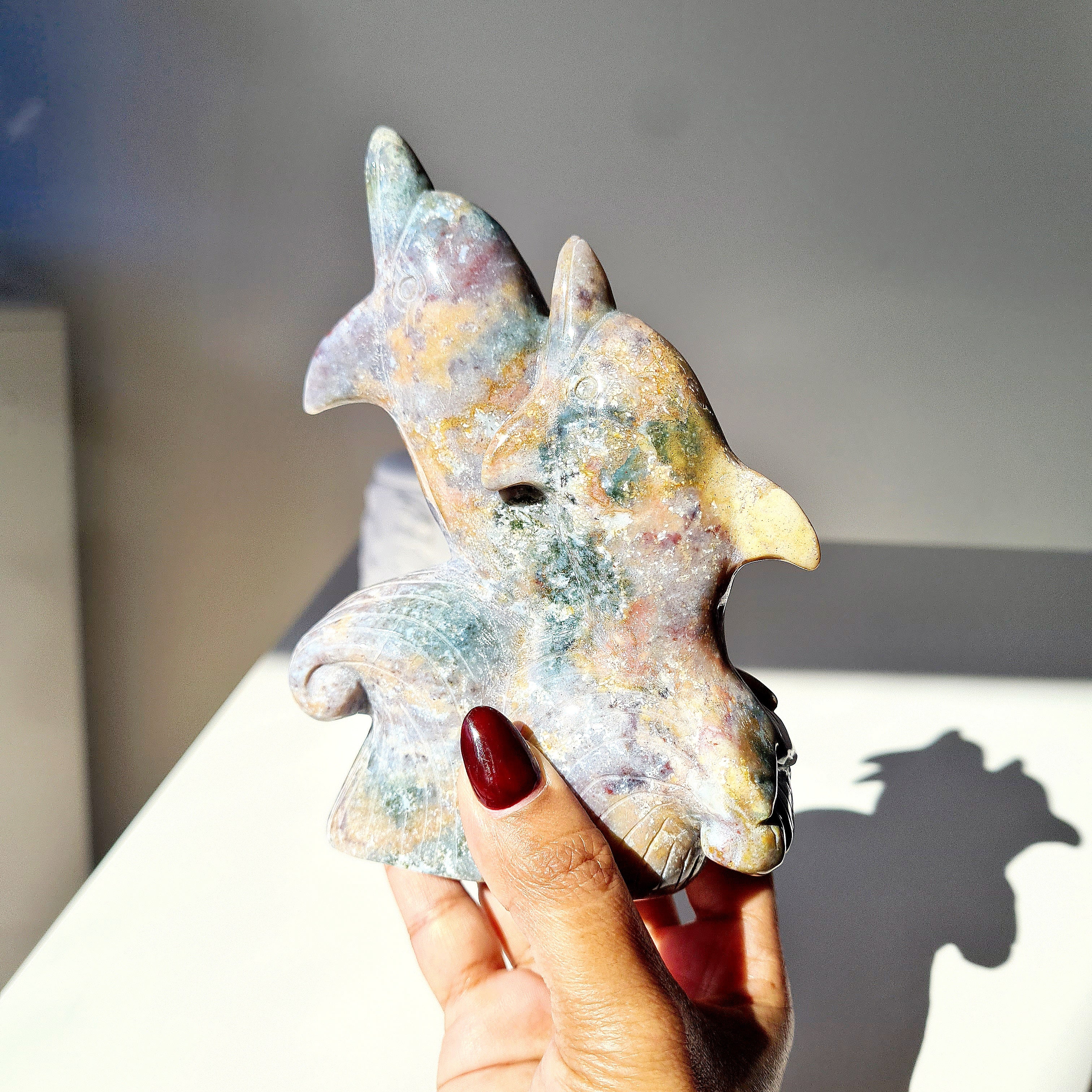 Ocean Jasper Dolphins Carving | 770 g