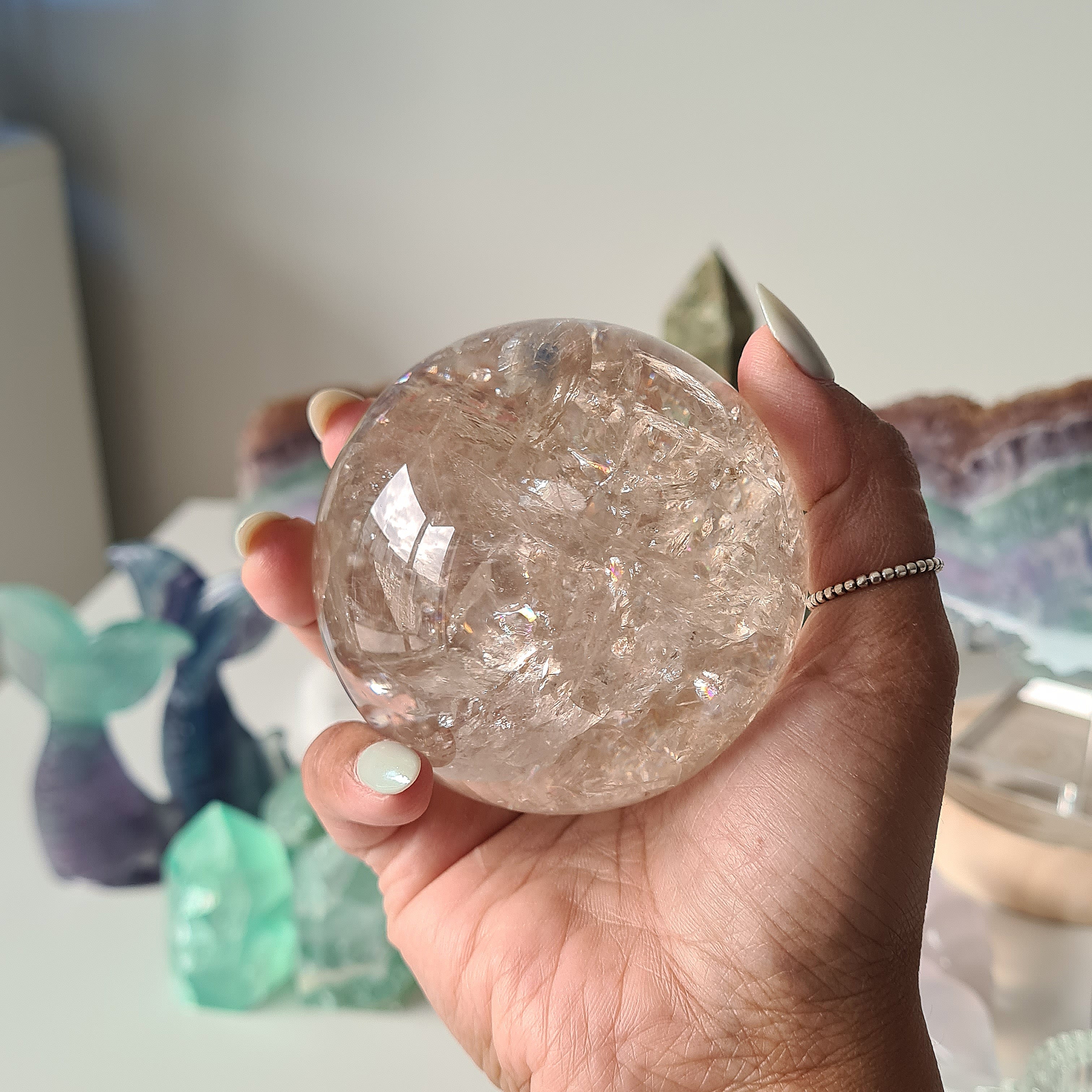 Smokey Citrine Sphere with stand | 490g | 1A