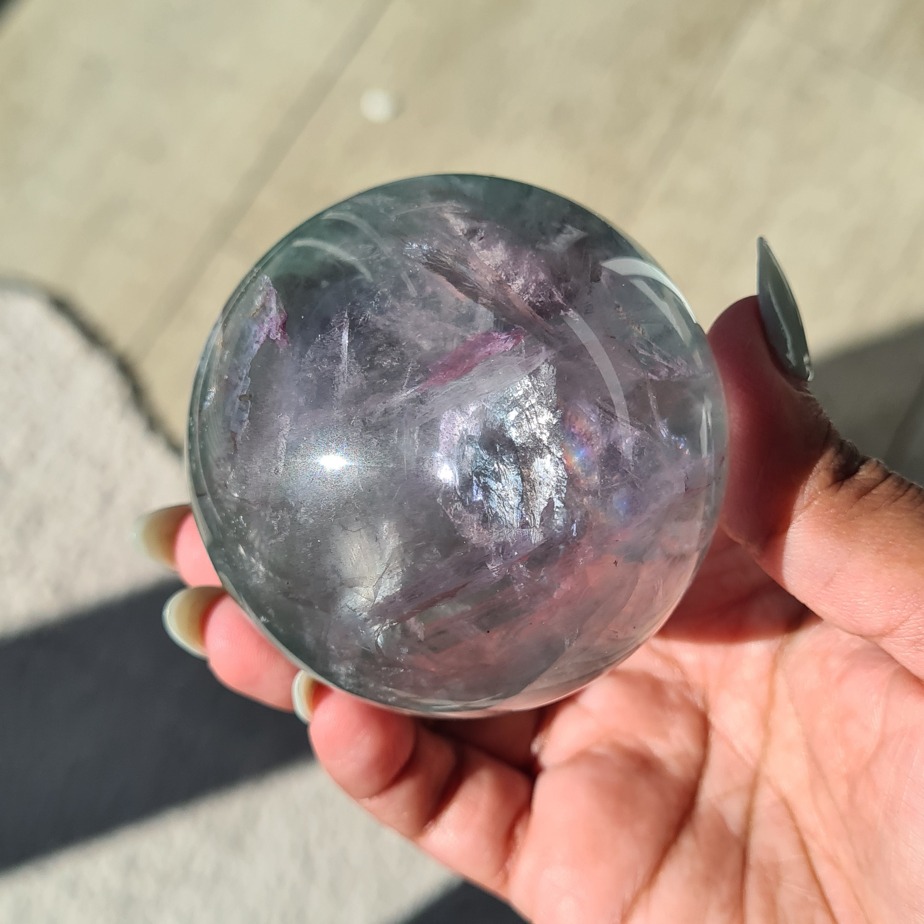 Fluorite Crystal Sphere with stand | B | 390 g