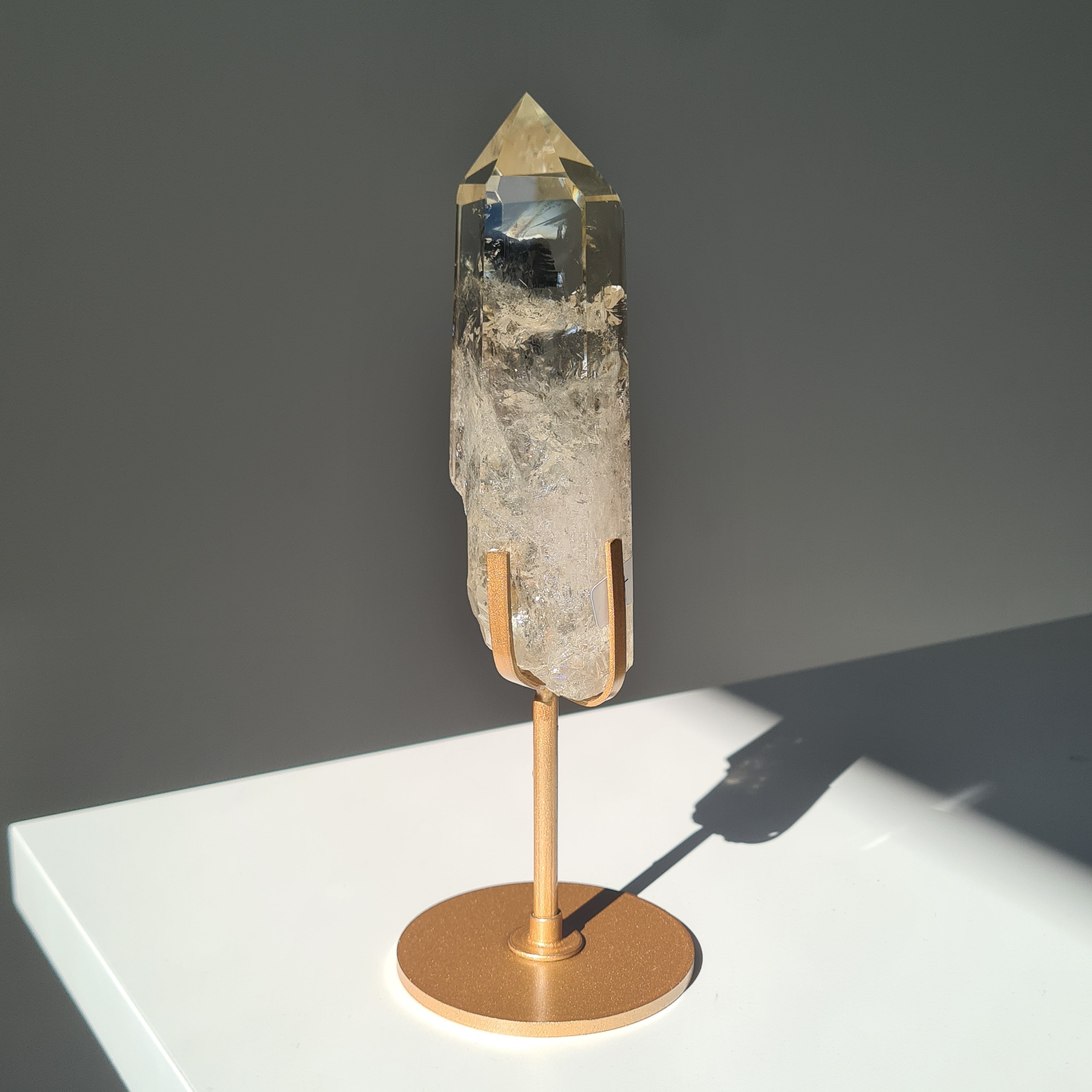 Citrine Crystal Wand With stand | Light Shade | C | Appx 19 cm tall including stand