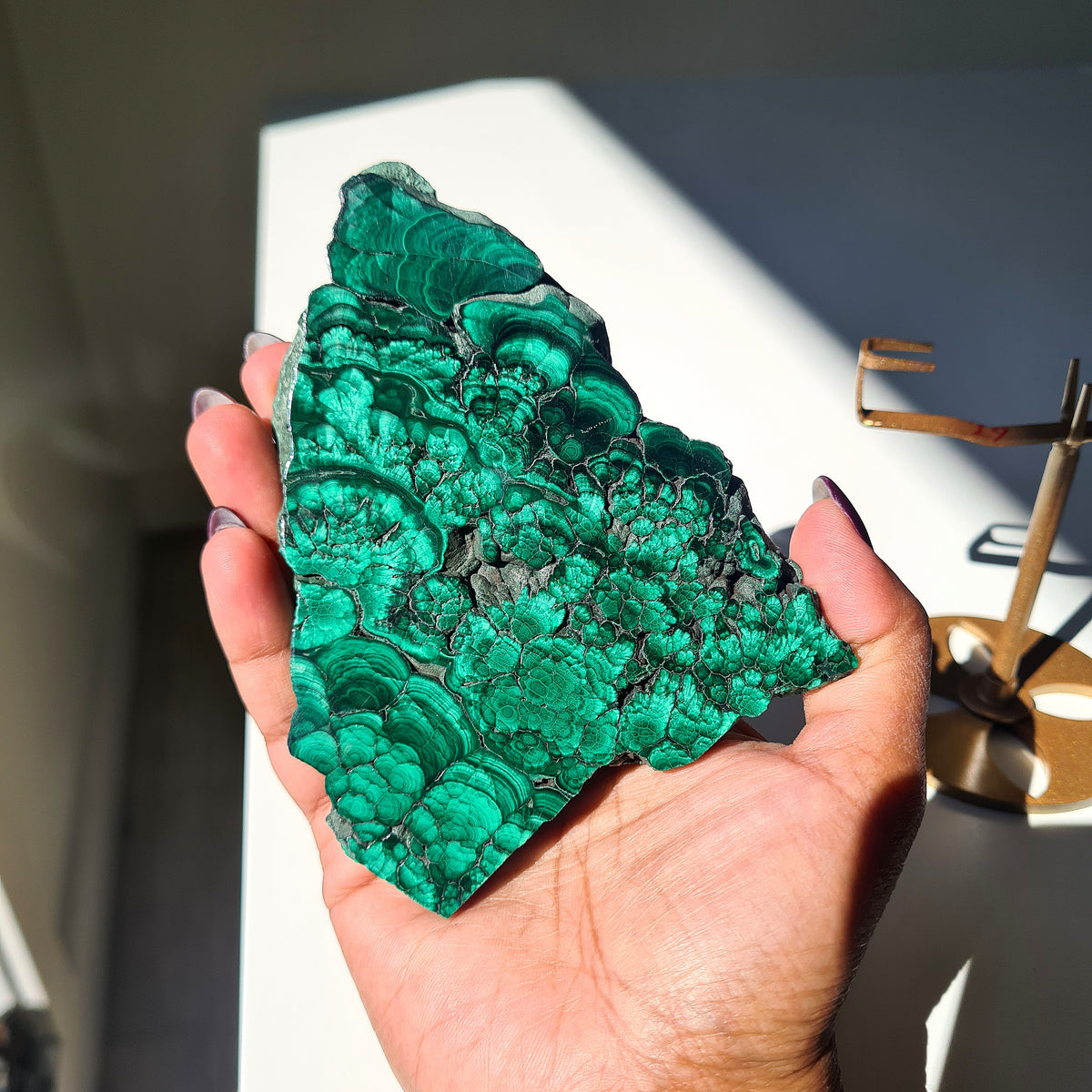 Malachite Crystal Portal | Custom Stand | Piece F