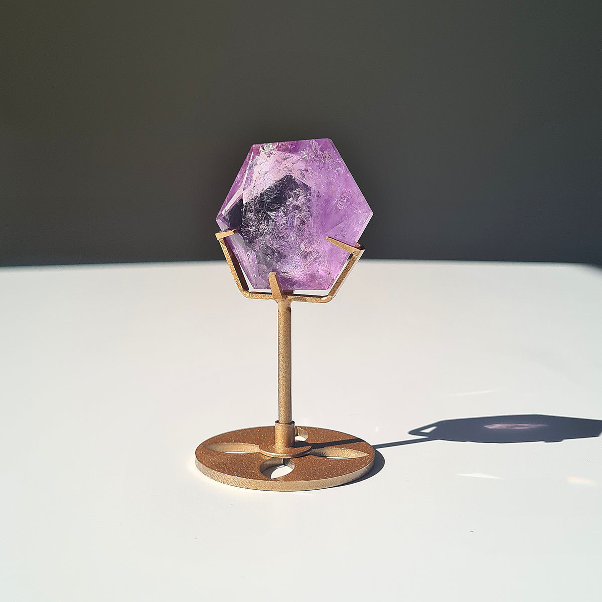 Amethyst Crystal Hexagon on stand | 3.9 cm Crystal