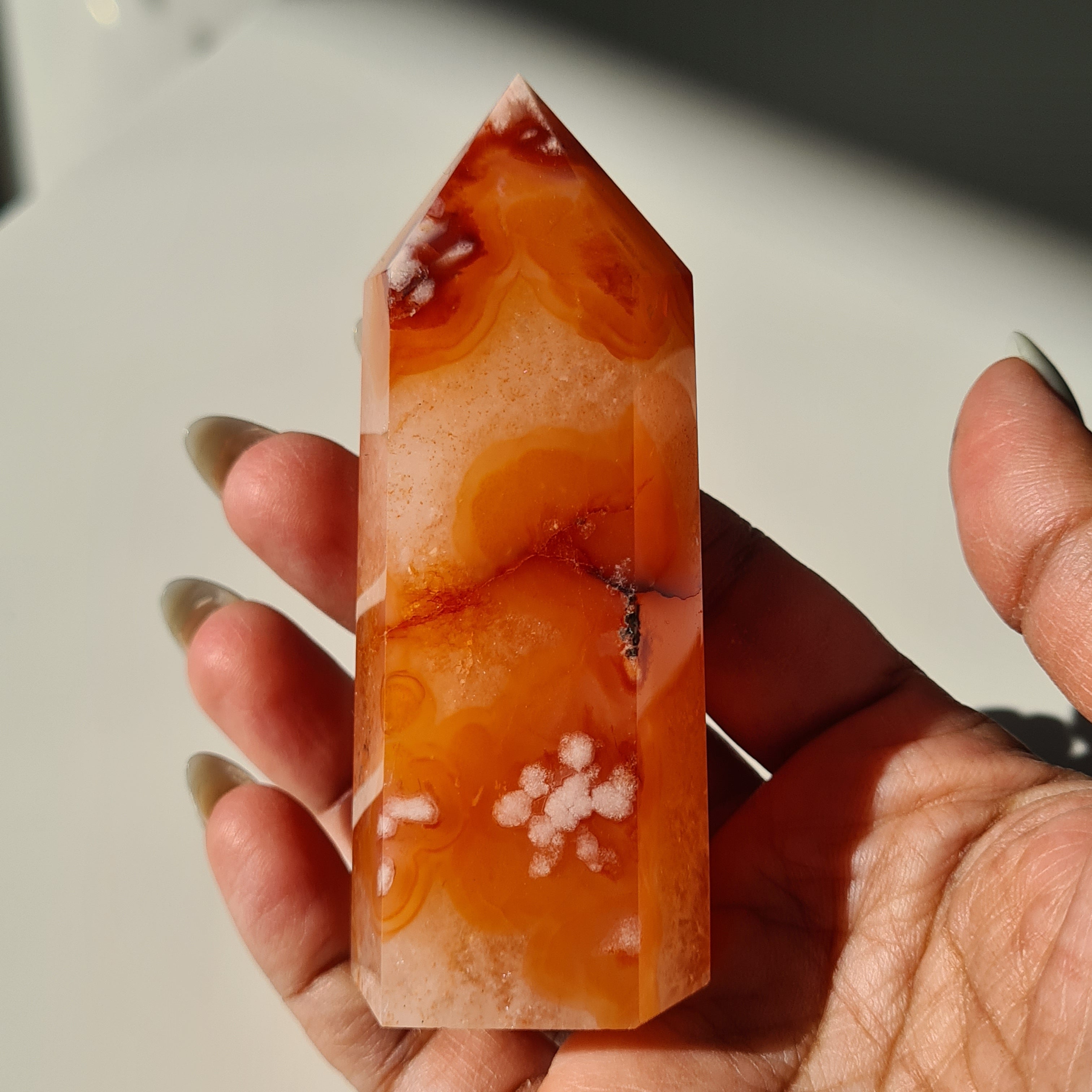 Flower Agate Point | E | 8.1 cm tall
