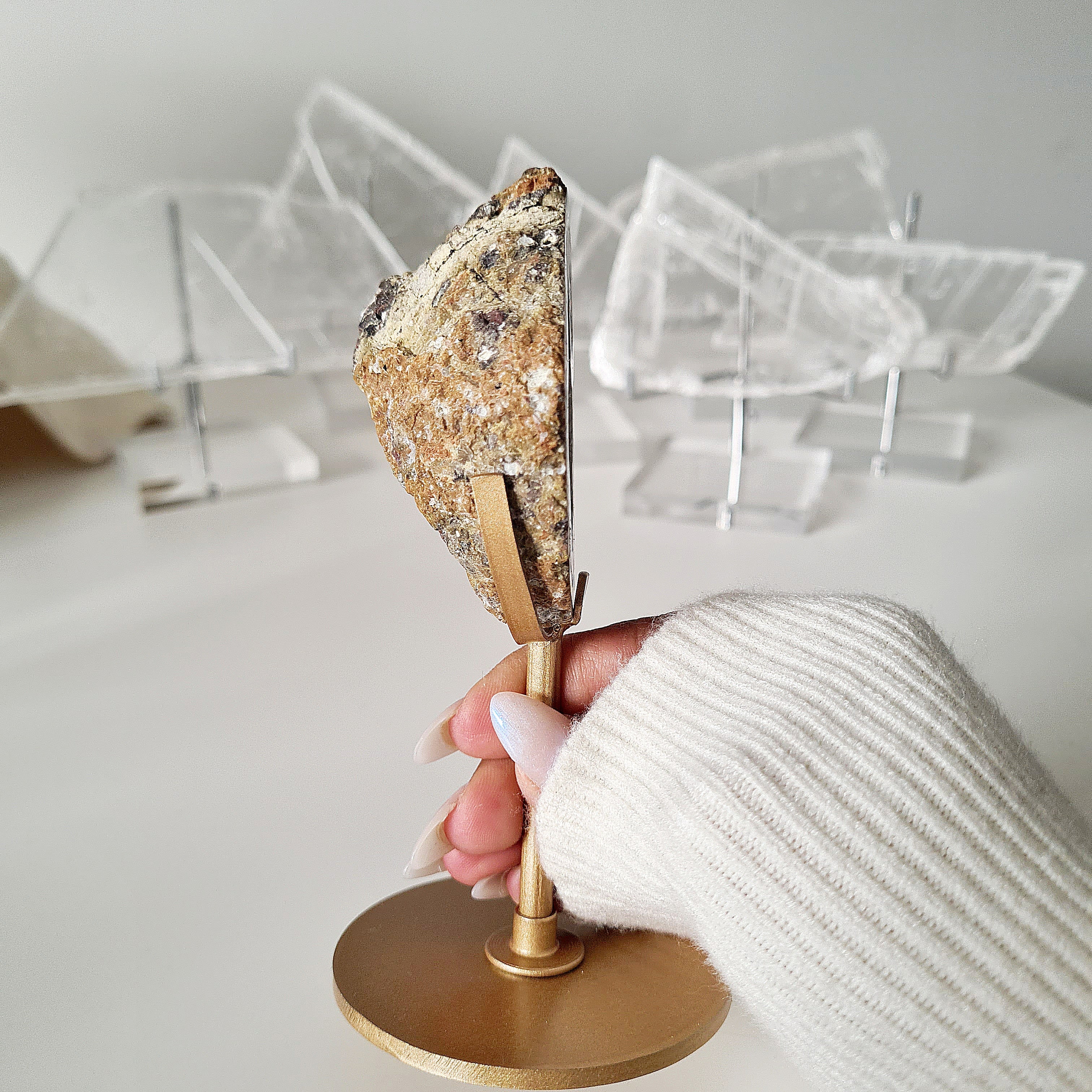 Natural Agate Geode On Stand | C